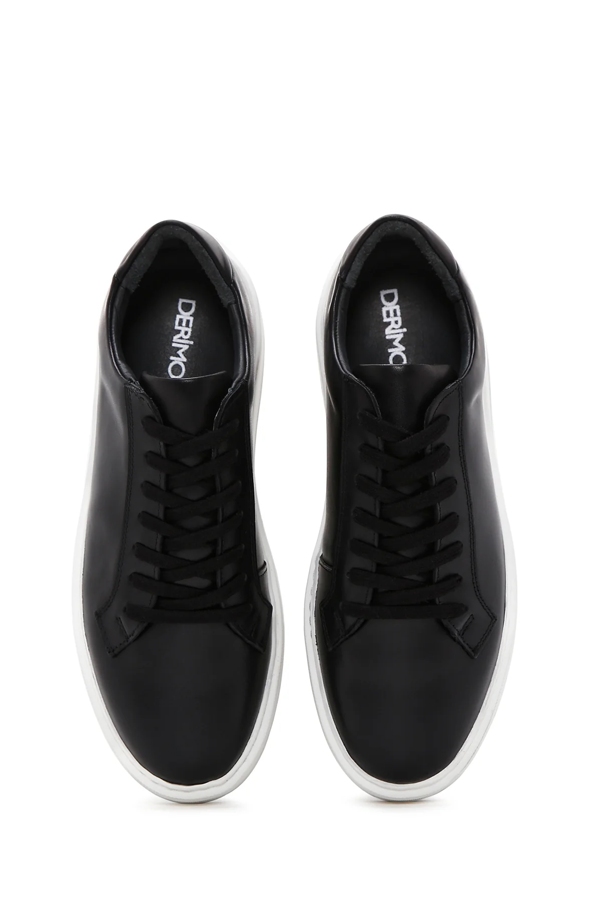 Erkek Siyah Deri Kalın Tabanlı Sneaker - Image 6
