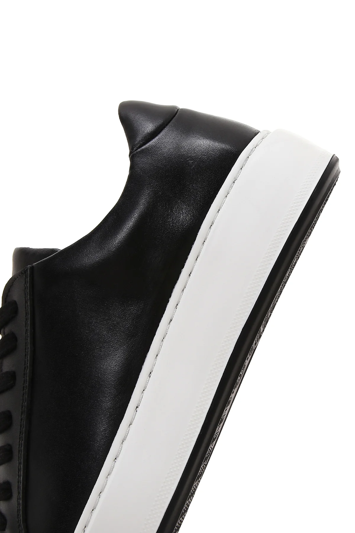 Erkek Siyah Deri Kalın Tabanlı Sneaker - Image 7