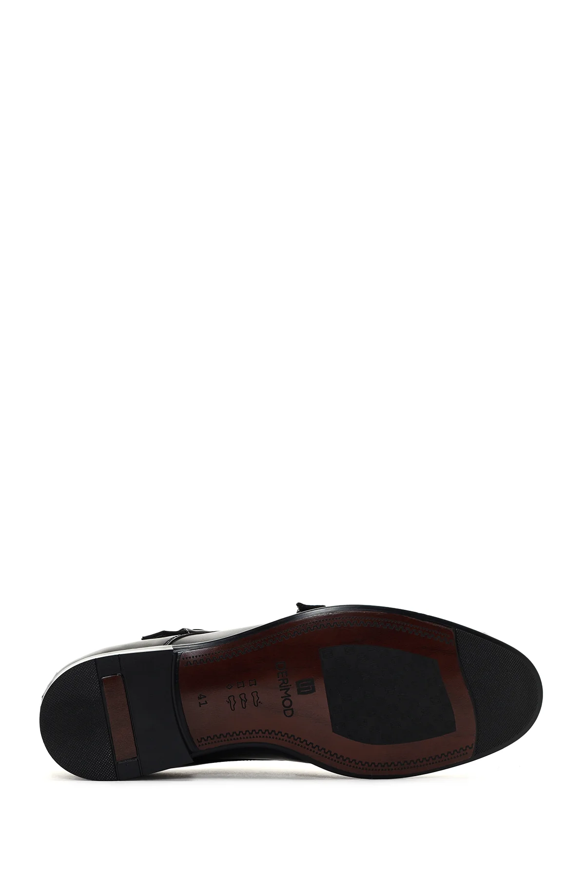 Erkek Siyah Deri Monk Ayakkabı - Image 4