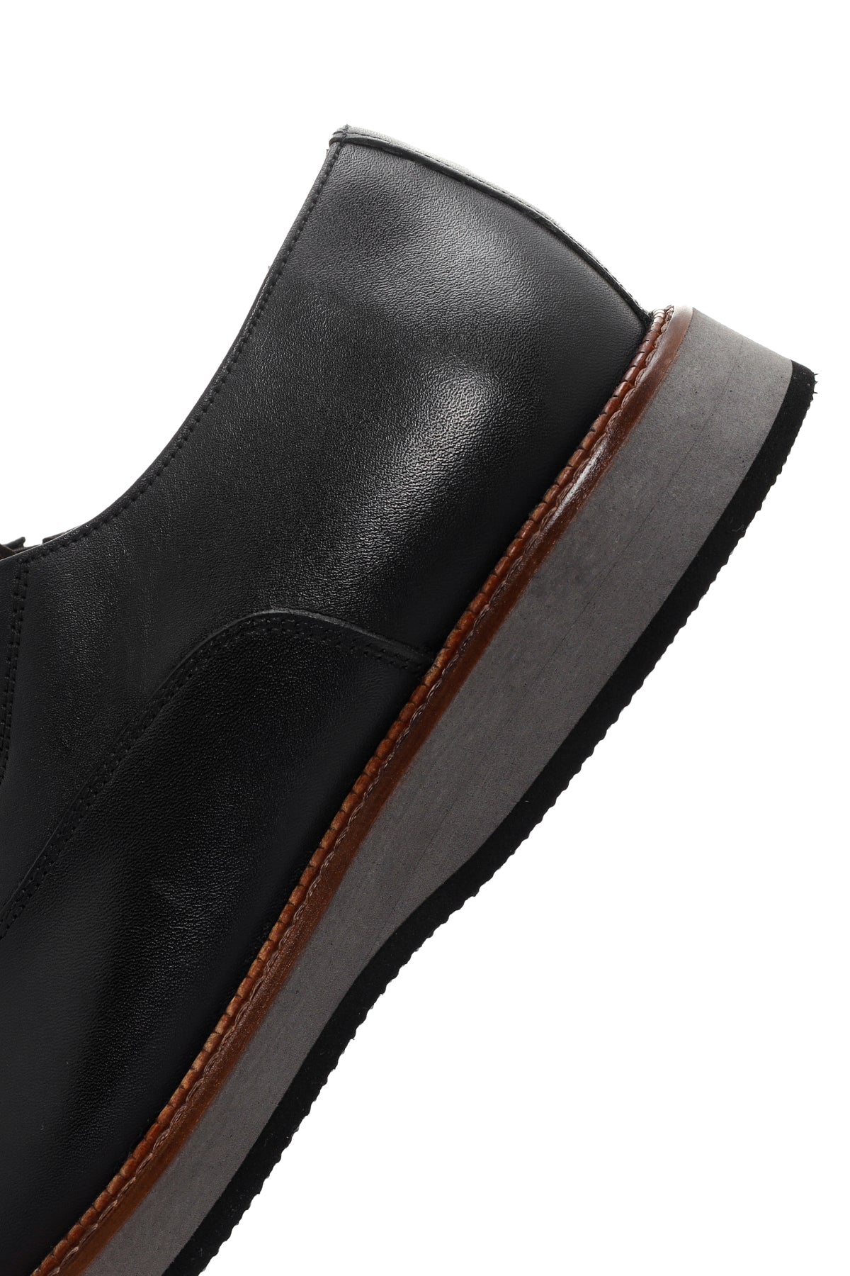 Erkek Siyah Deri Oxford Casual Ayakkabı - Image 7