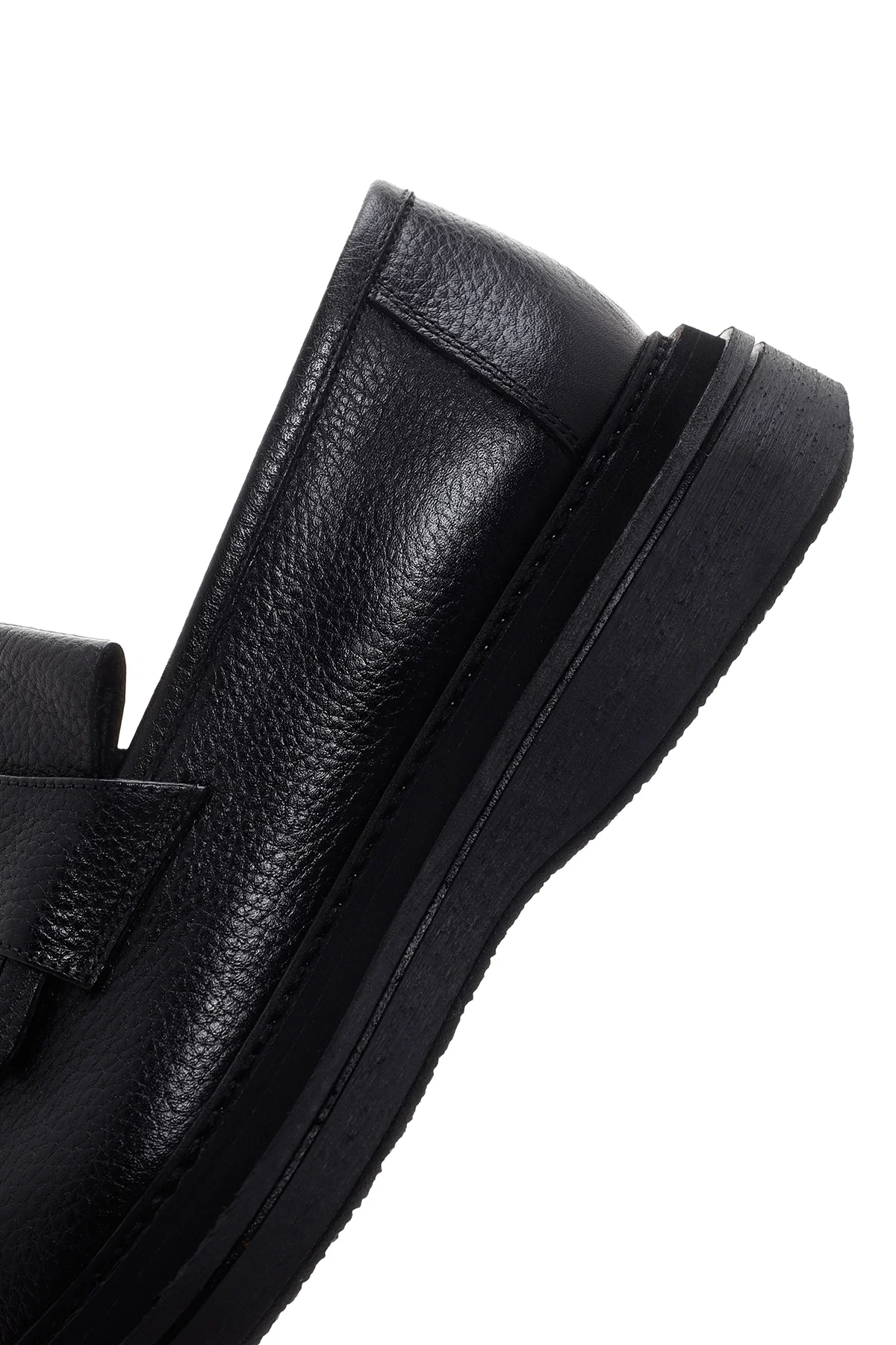 Erkek Siyah Deri Püsküllü Loafer - Image 8