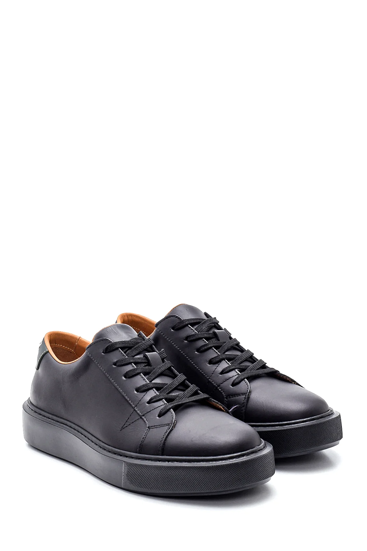 Erkek Siyah Deri Sneaker - Image 3