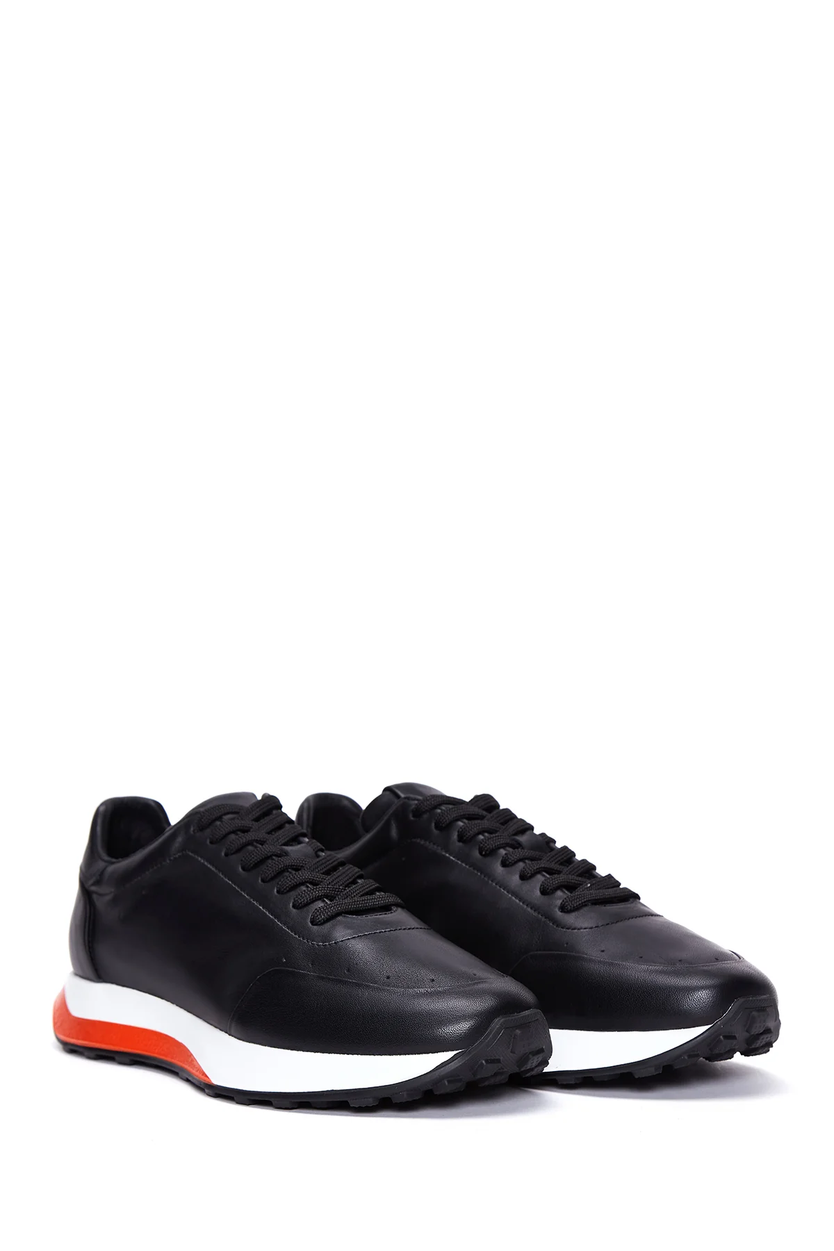Erkek Siyah Deri Sneaker - Image 3