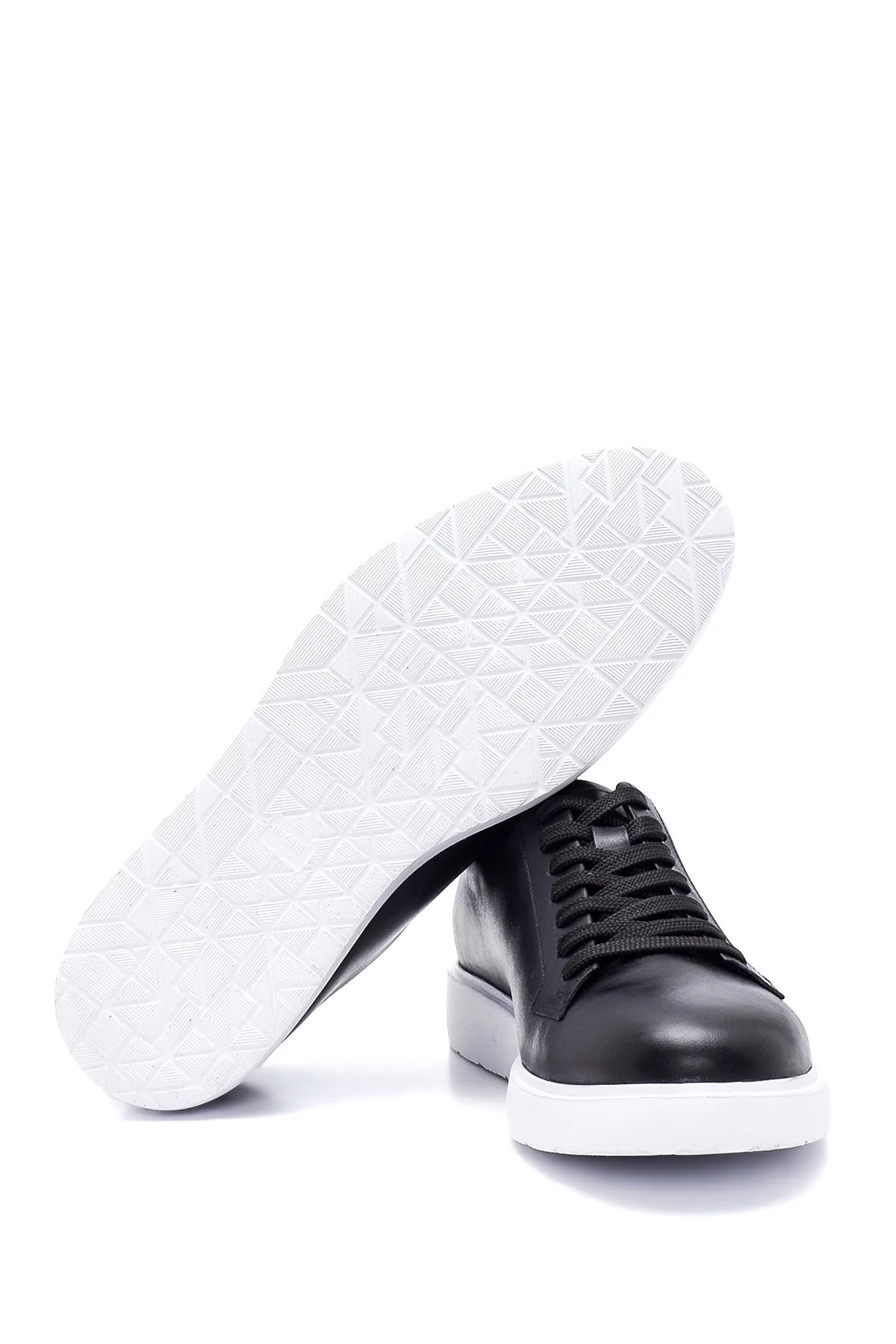 Erkek Siyah Deri Sneaker - Image 4