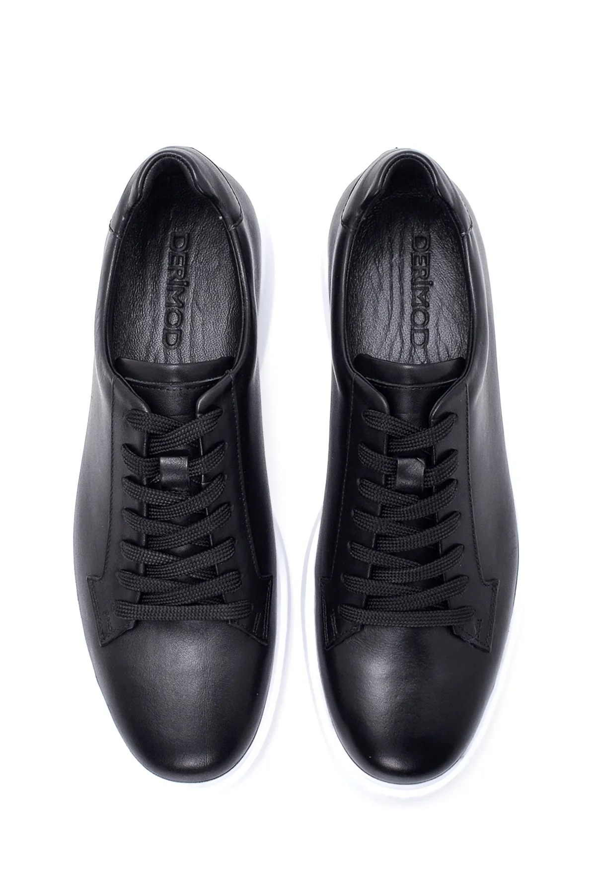 Erkek Siyah Deri Sneaker - Image 7