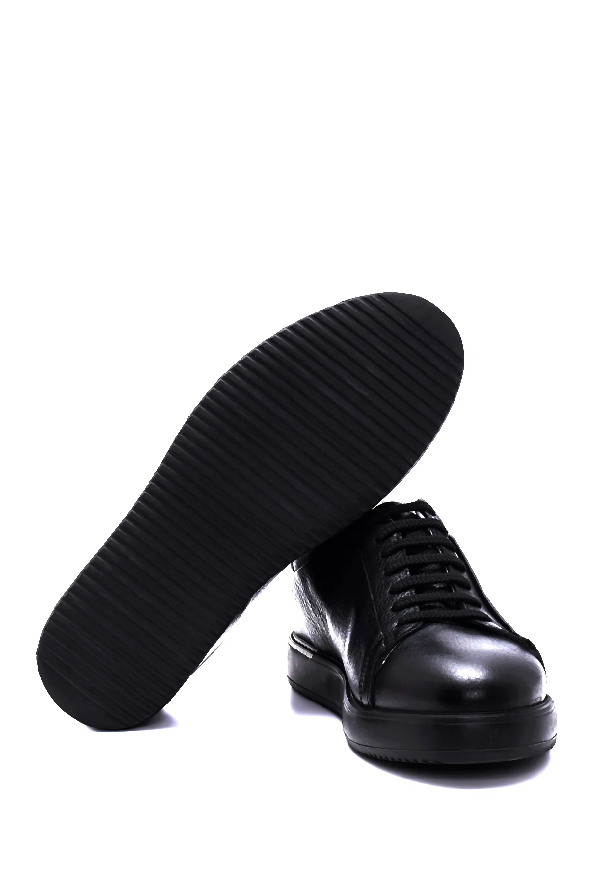 Erkek Siyah Deri Sneaker - Image 4