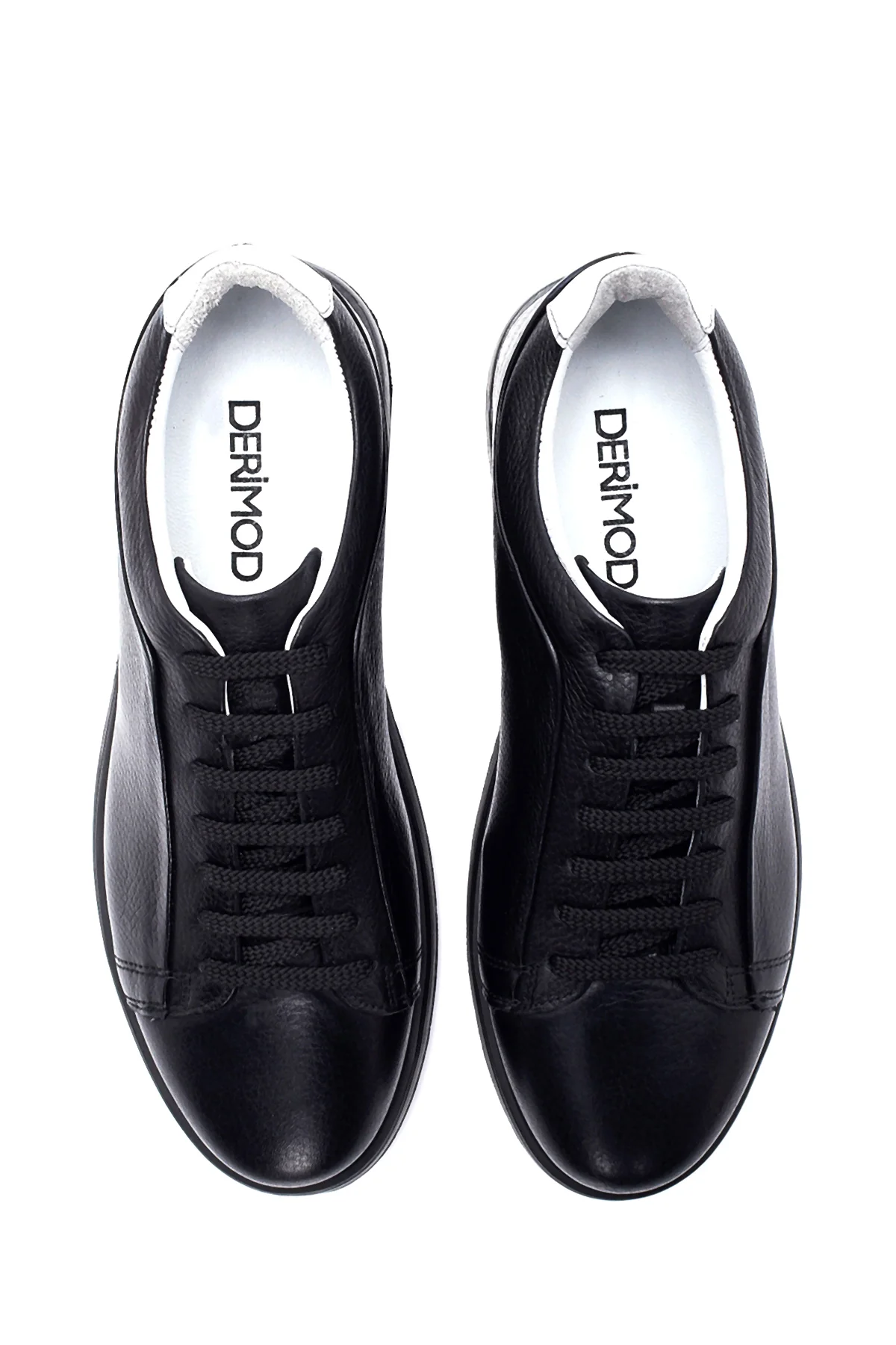 Erkek Siyah Deri Sneaker - Image 7