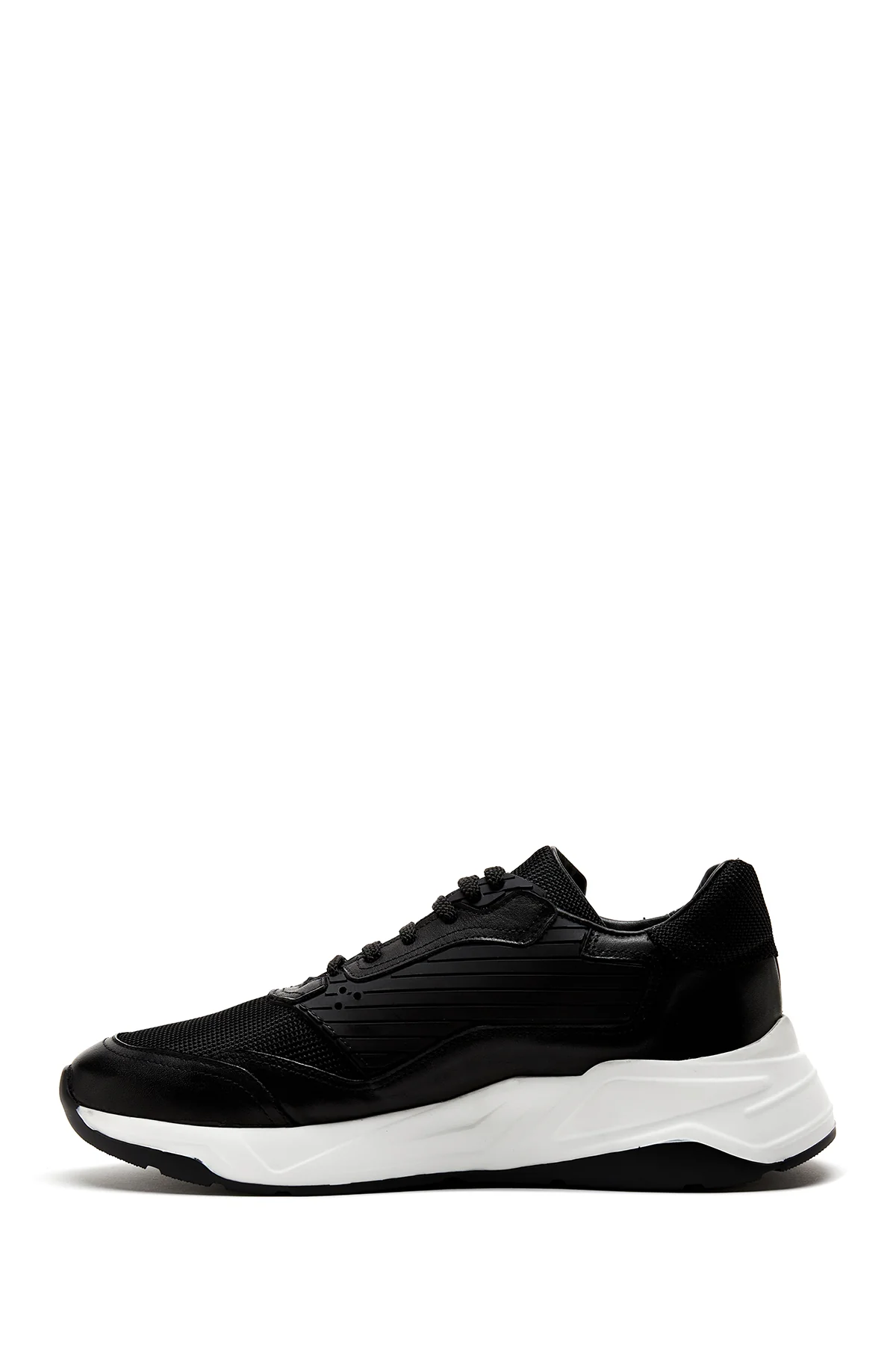 Erkek Siyah Deri Sneaker - Image 2