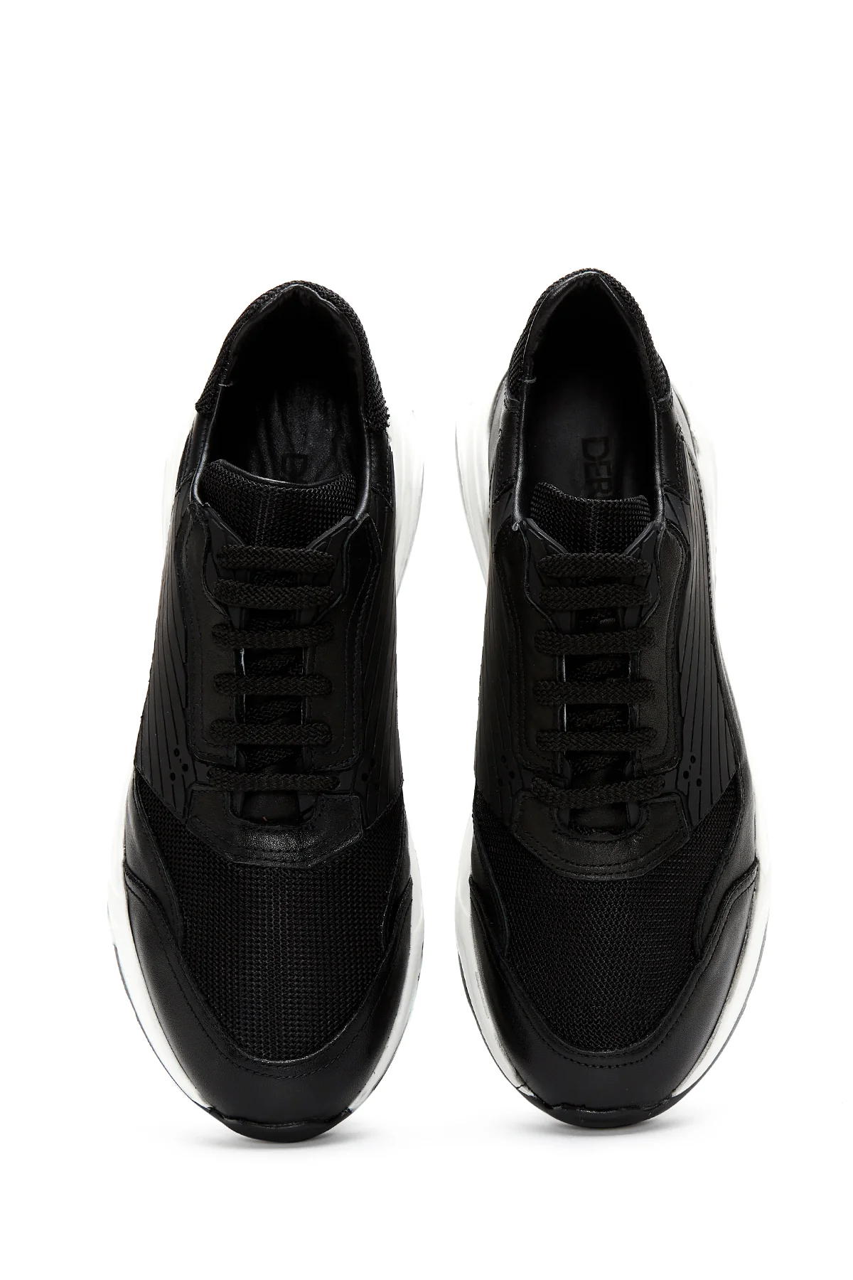 Erkek Siyah Deri Sneaker - Image 6