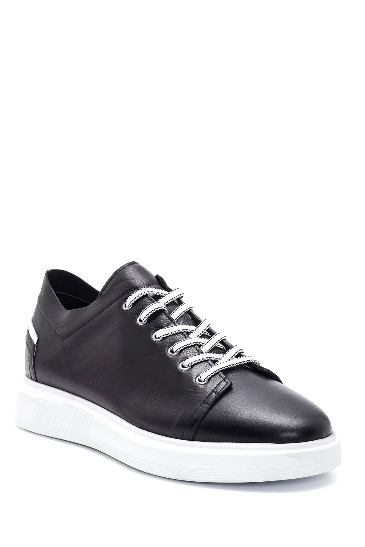 Erkek Siyah Deri Sneaker - Image 3