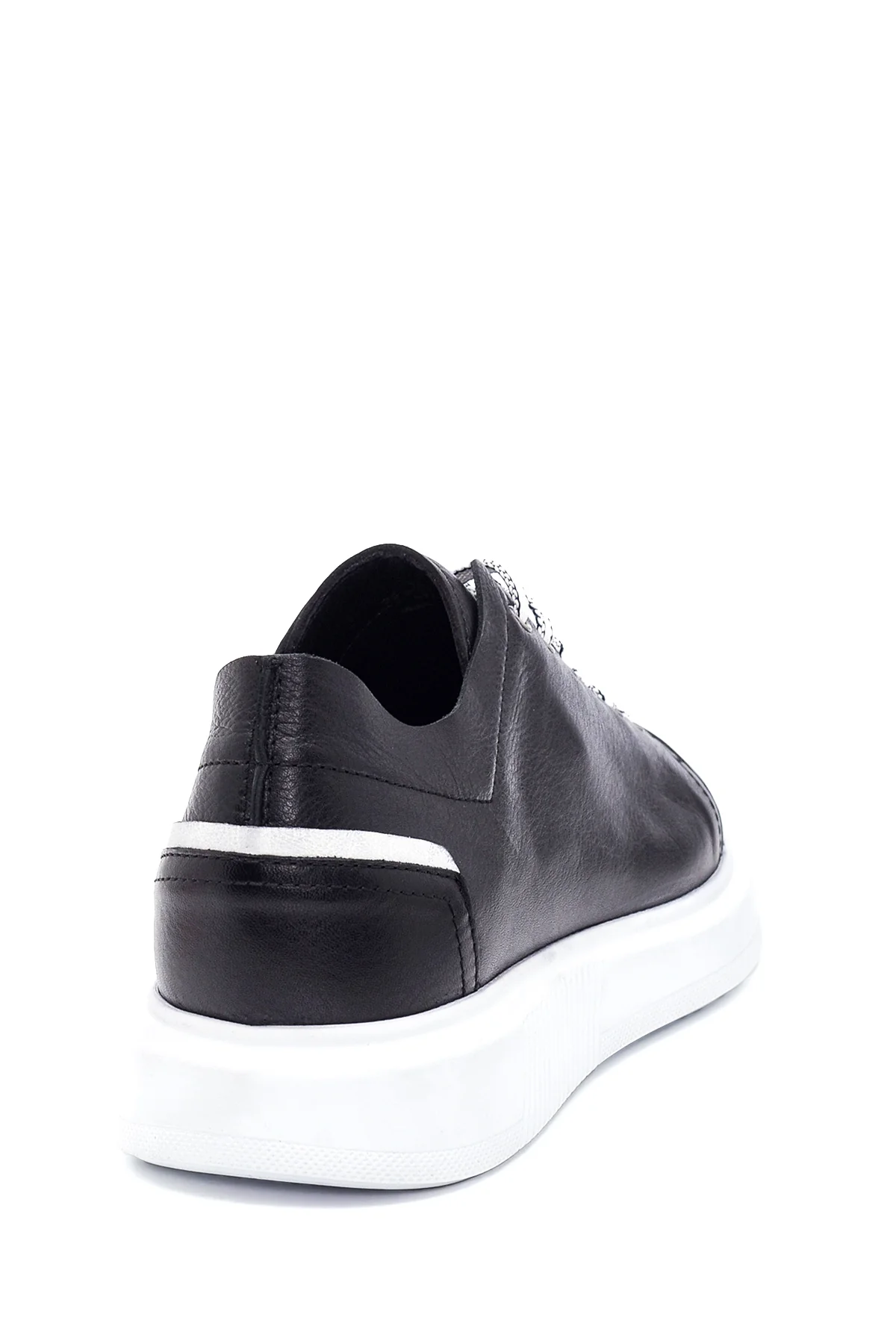 Erkek Siyah Deri Sneaker - Image 7