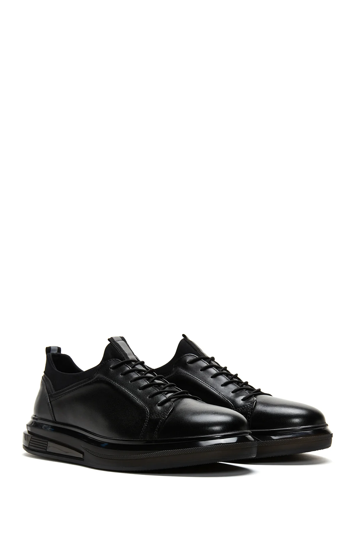Erkek Siyah Deri Sneaker - Image 3