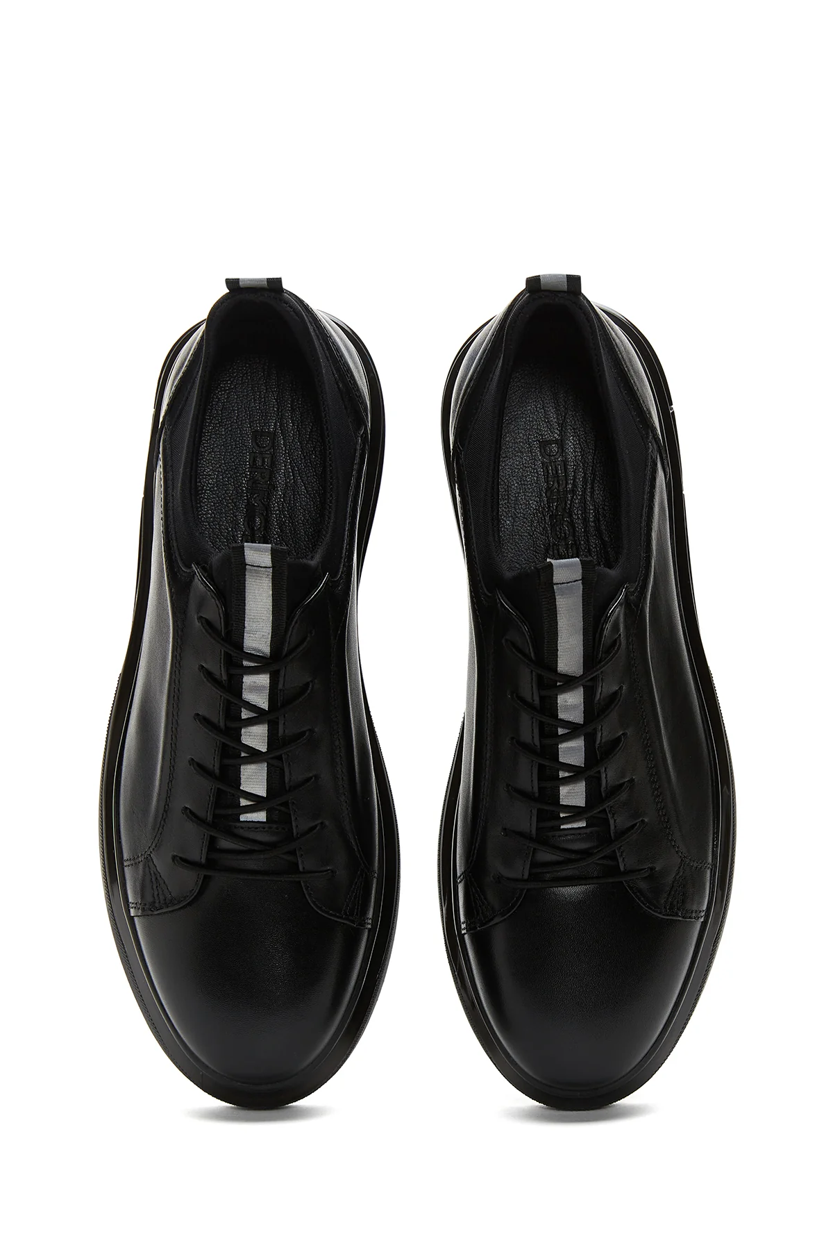 Erkek Siyah Deri Sneaker - Image 6