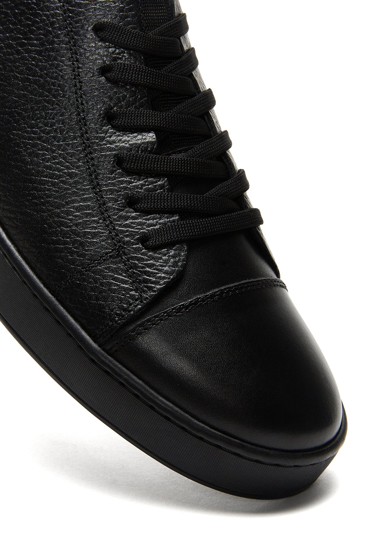 Erkek Siyah Deri Sneaker - Image 7