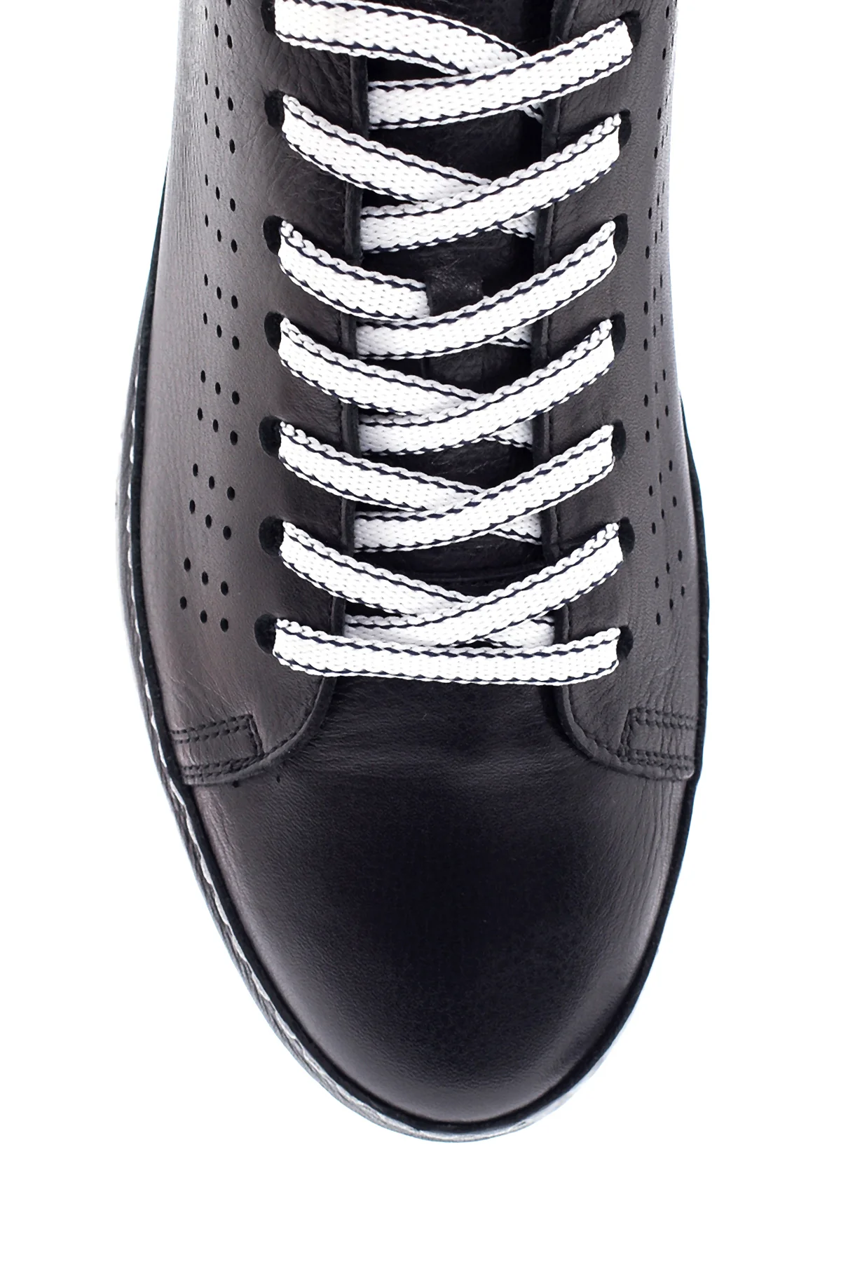 Erkek Siyah Deri Sneaker - Image 6
