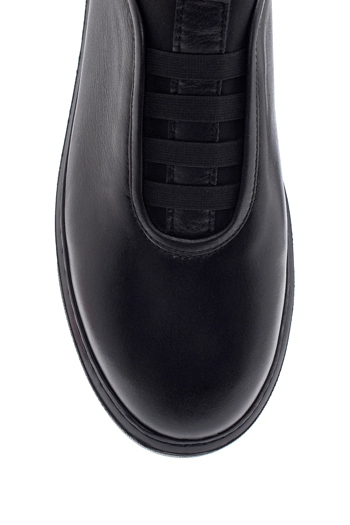 Erkek Siyah Deri Sneaker - Image 5