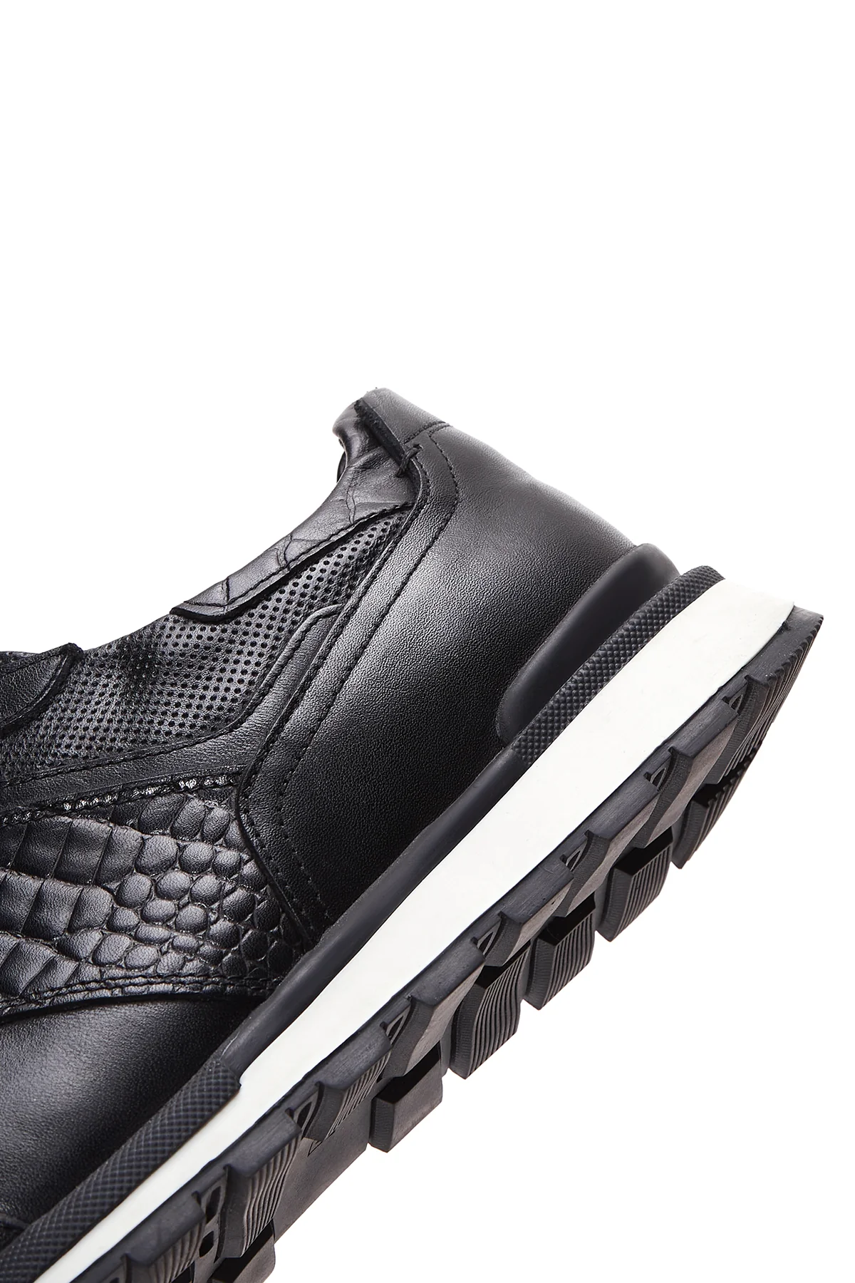 Erkek Siyah Deri Sneaker - Image 7