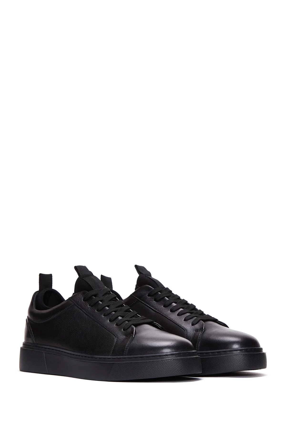 Erkek Siyah Deri Sneaker - Image 3