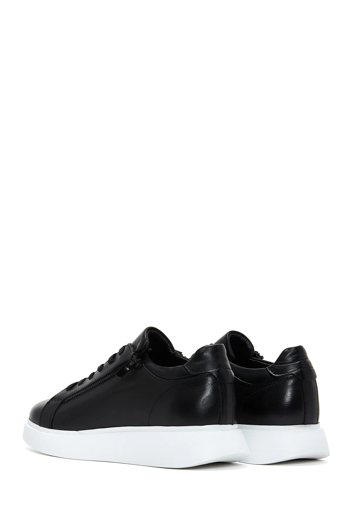 Erkek Siyah Deri Sneaker - Image 4