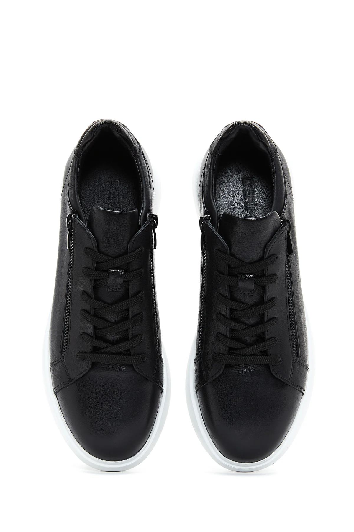 Erkek Siyah Deri Sneaker - Image 5