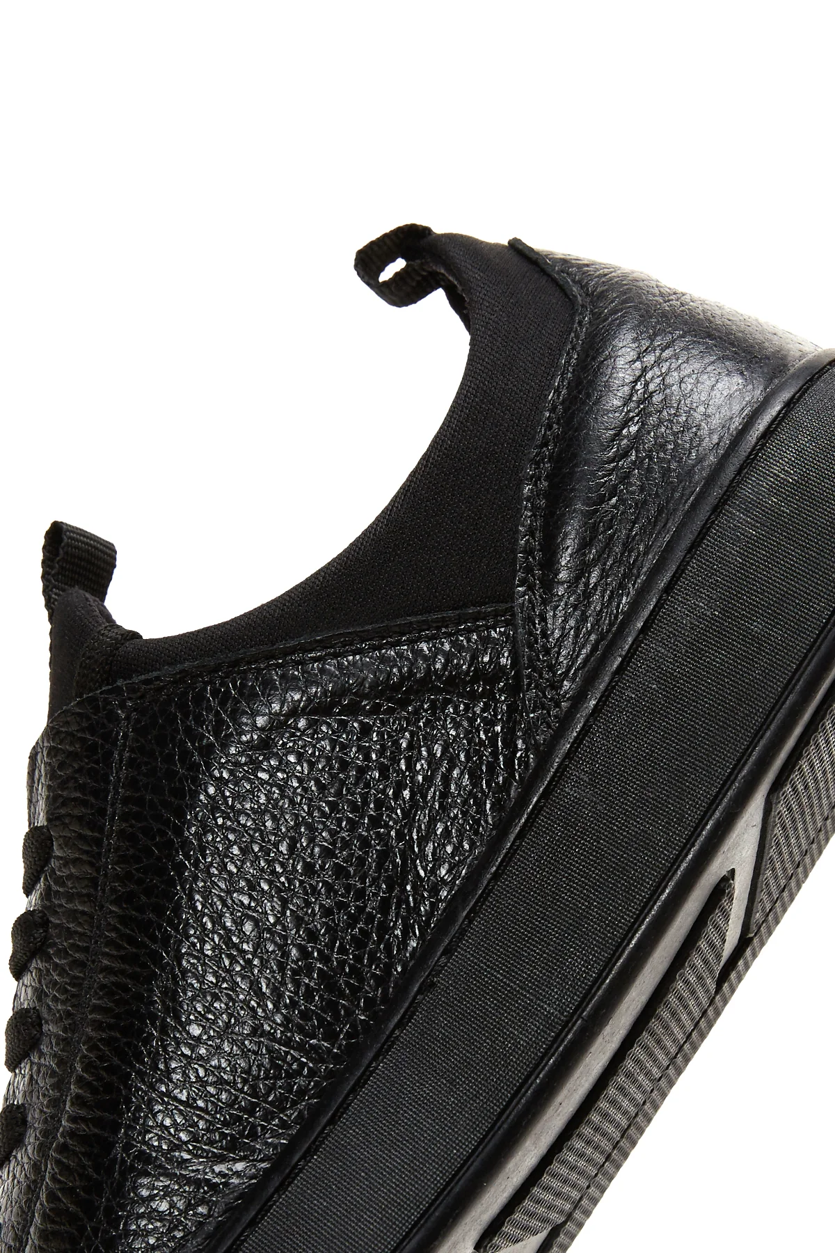 Erkek Siyah Deri Sneaker - Image 8
