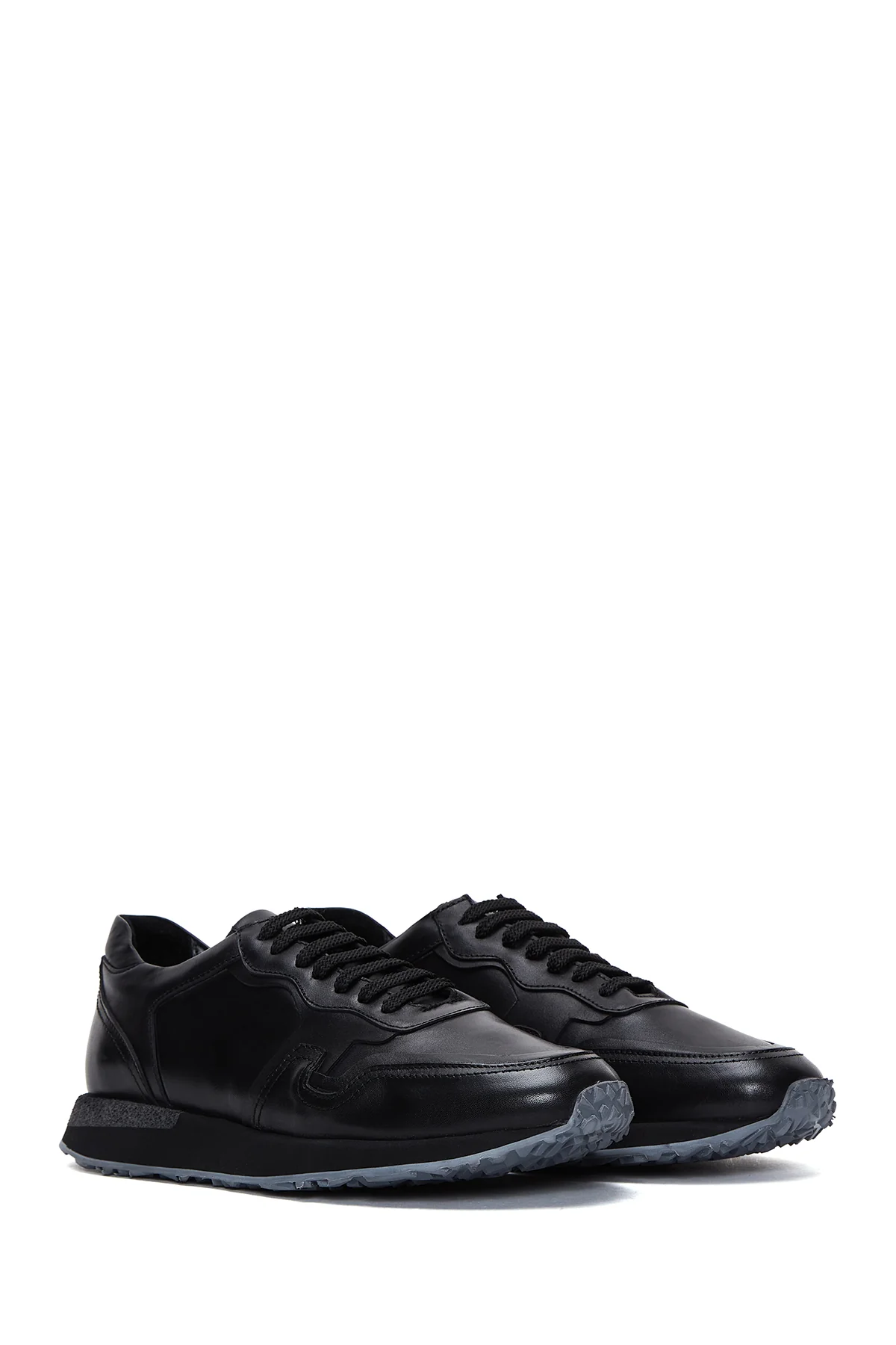Erkek Siyah Deri Sneaker - Image 3
