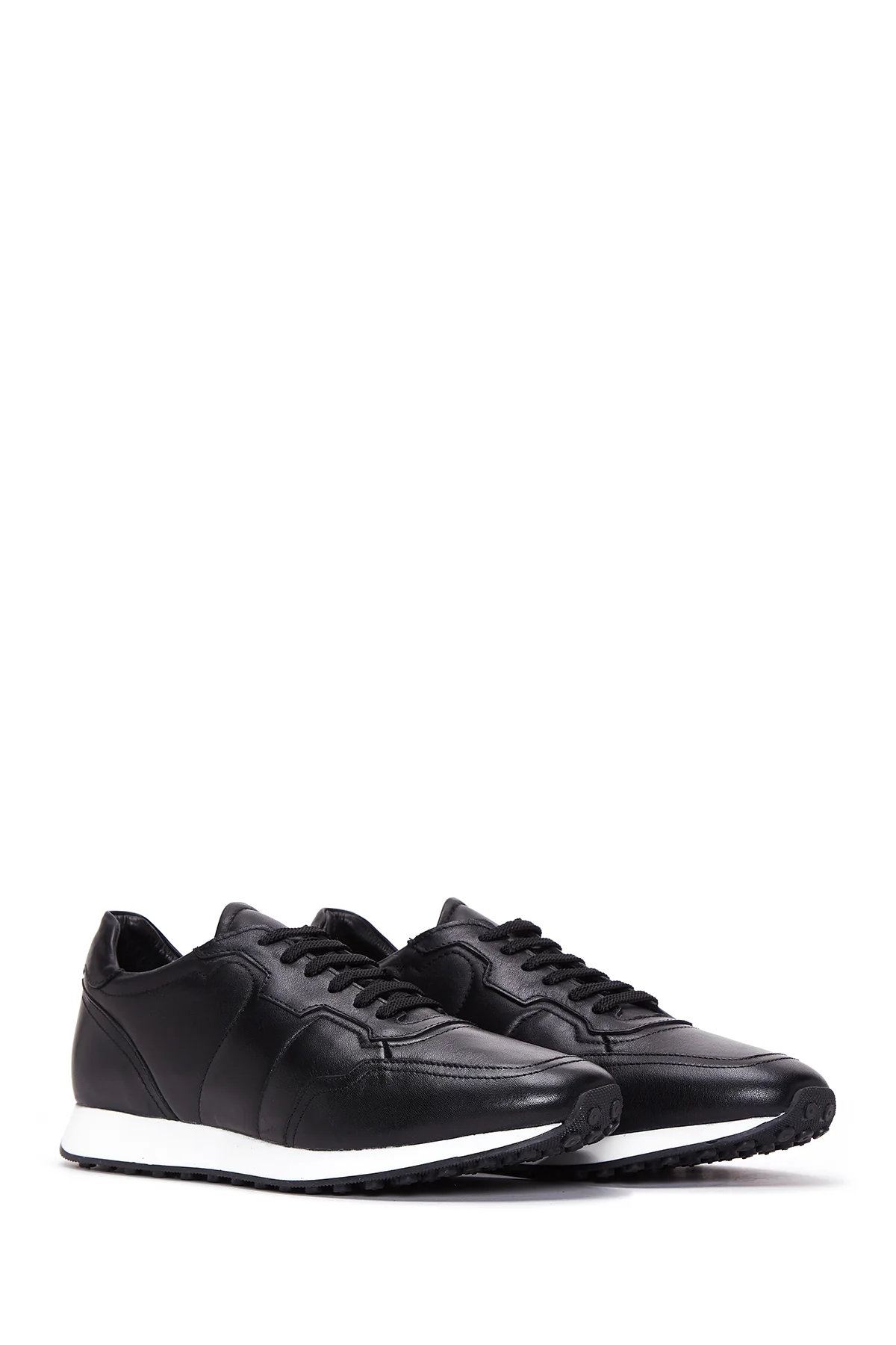 Erkek Siyah Deri Sneaker - Image 3
