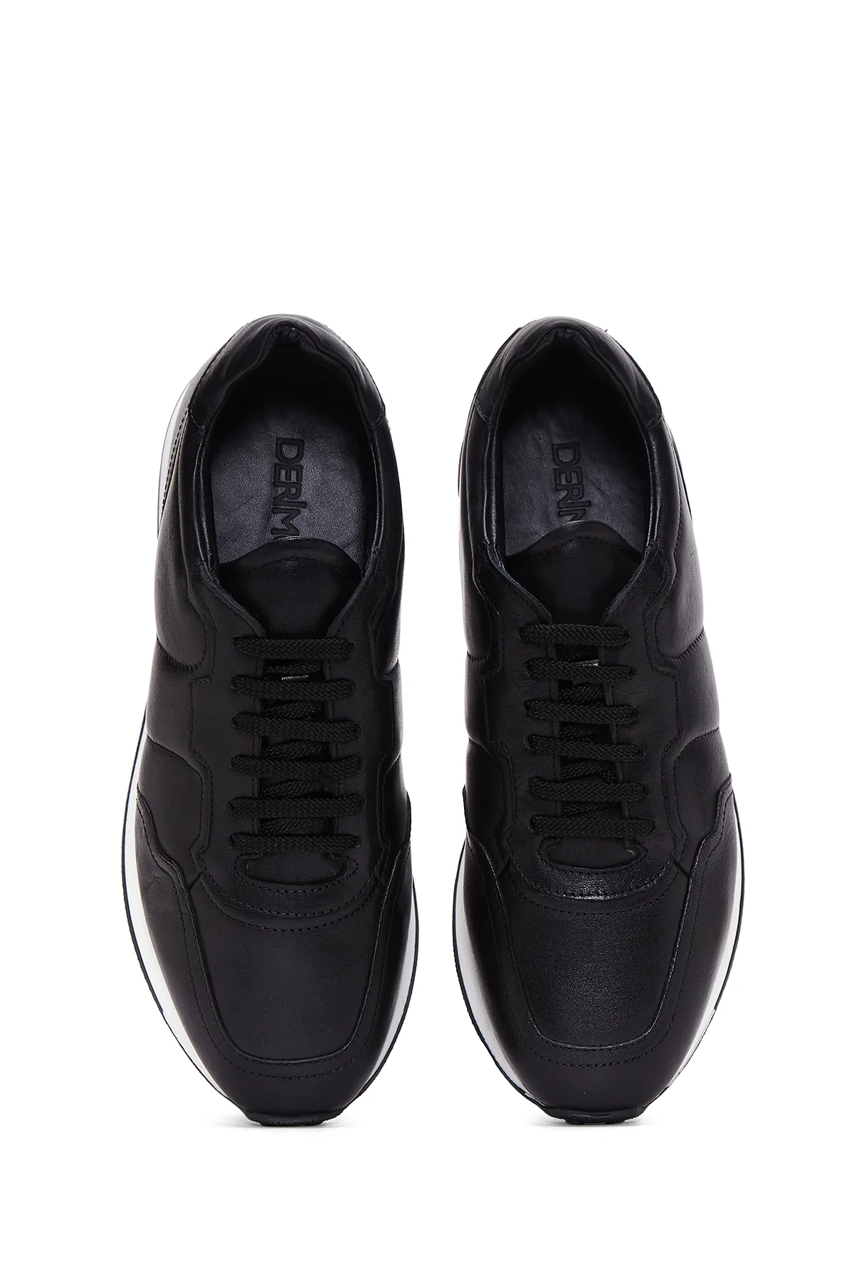 Erkek Siyah Deri Sneaker - Image 6