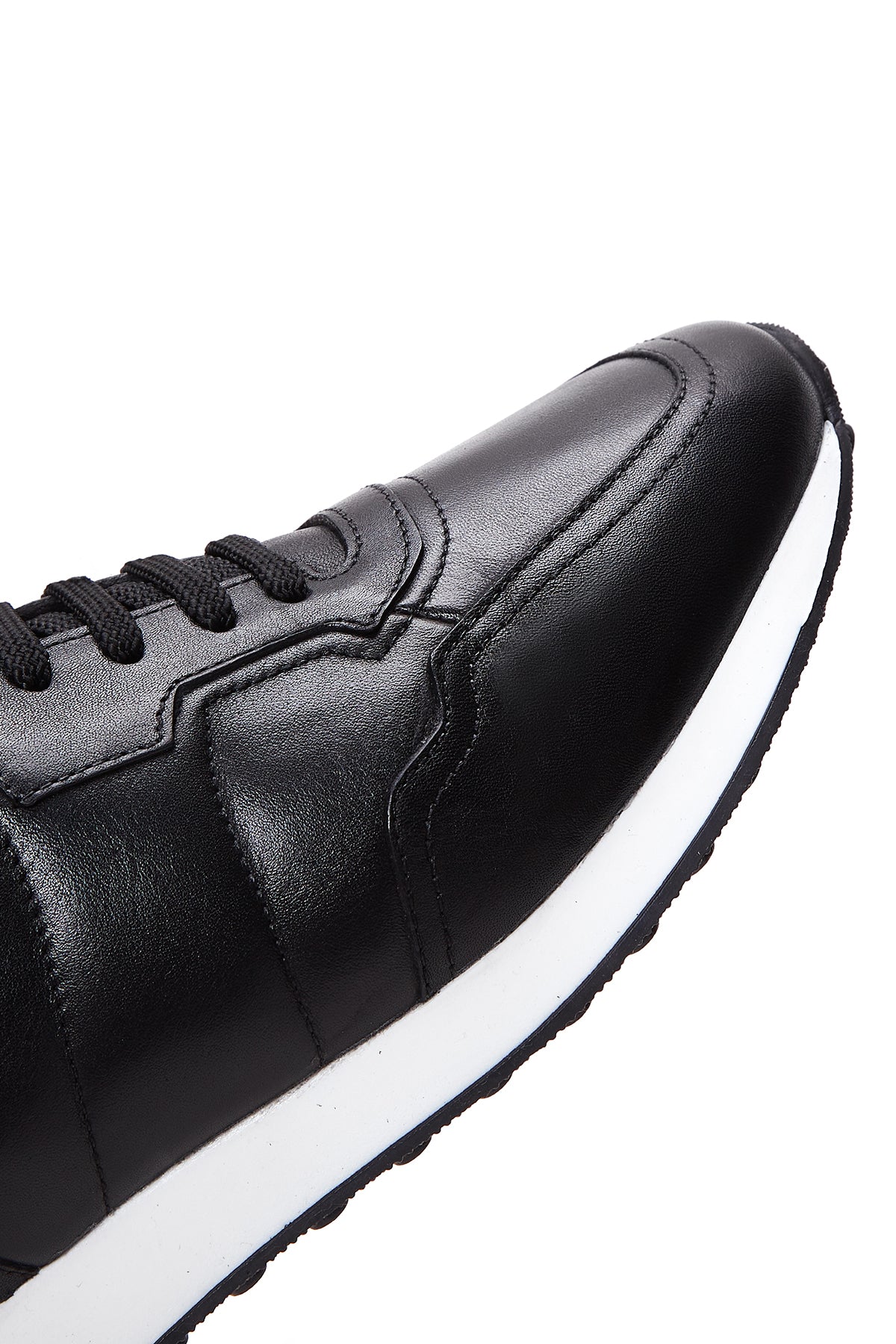 Erkek Siyah Deri Sneaker - Image 8