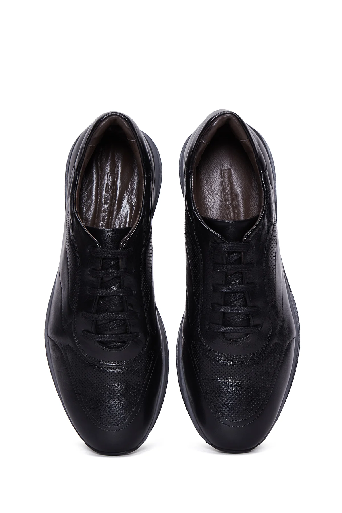 Erkek Siyah Deri Sneaker - Image 5