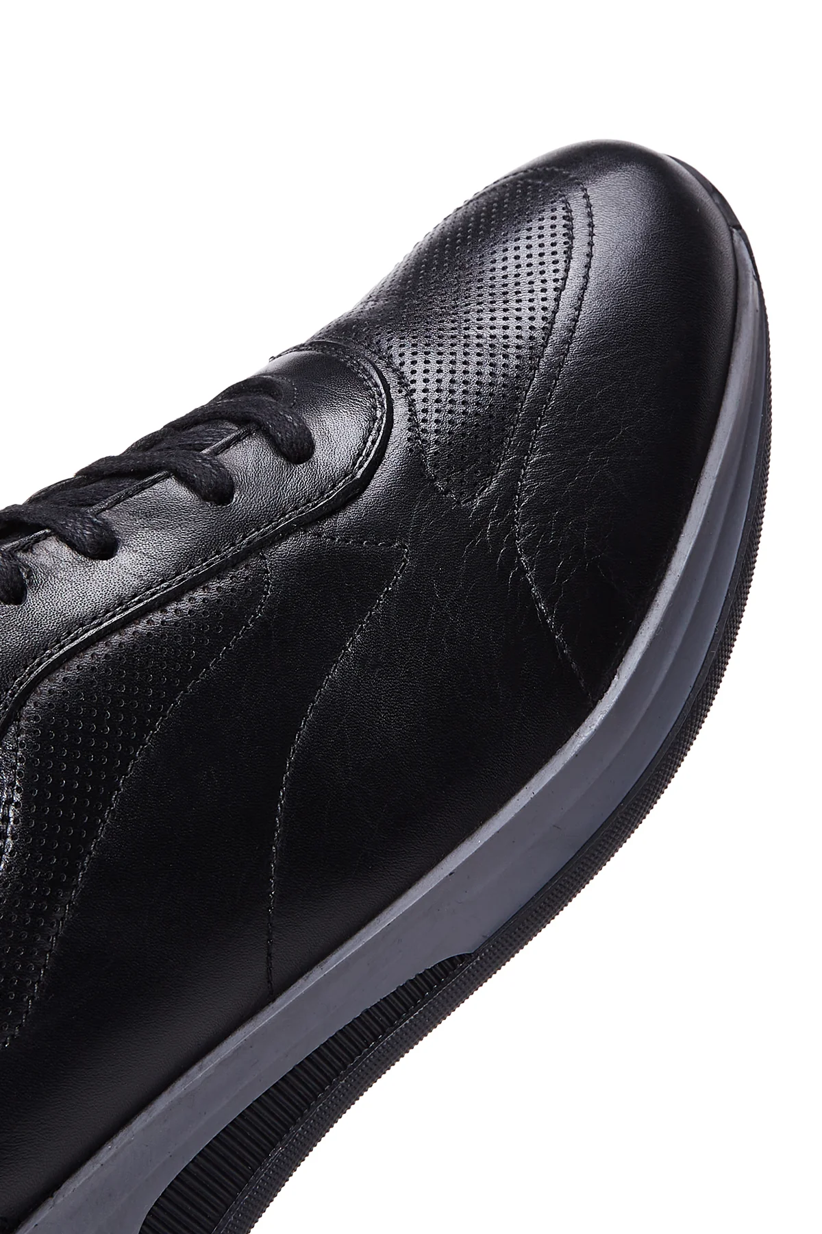 Erkek Siyah Deri Sneaker - Image 6