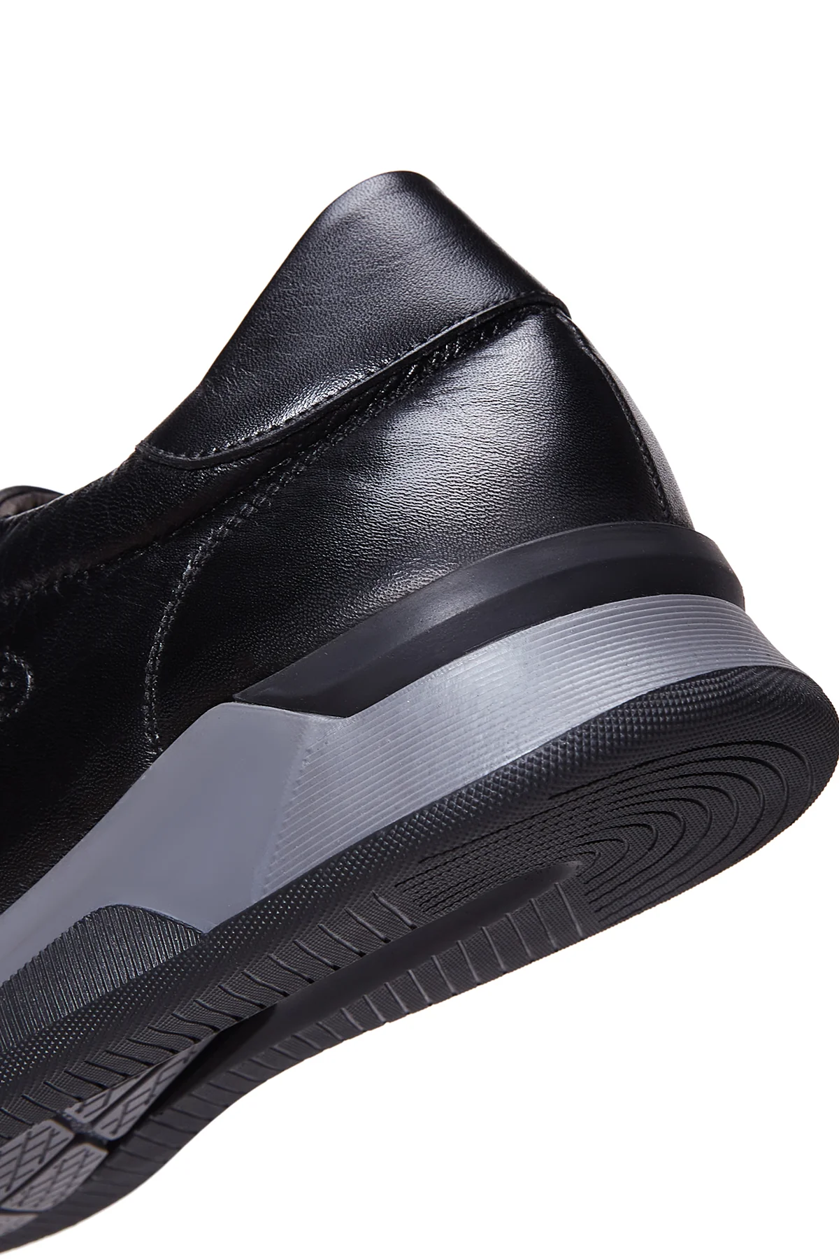 Erkek Siyah Deri Sneaker - Image 7