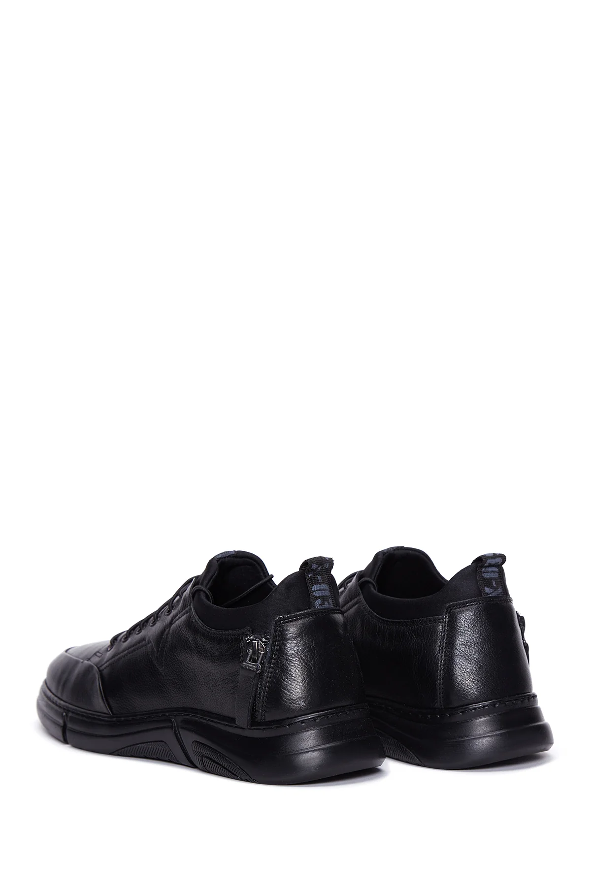 Erkek Siyah Deri Sneaker - Image 5