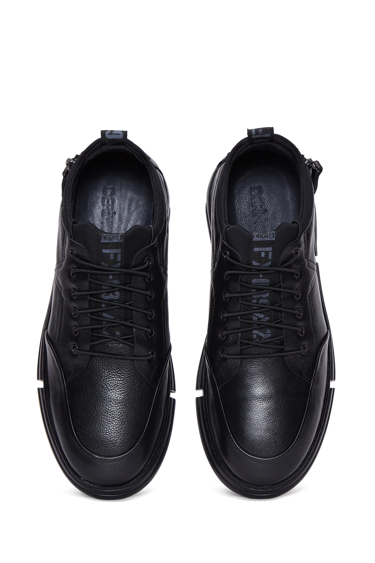 Erkek Siyah Deri Sneaker - Image 6