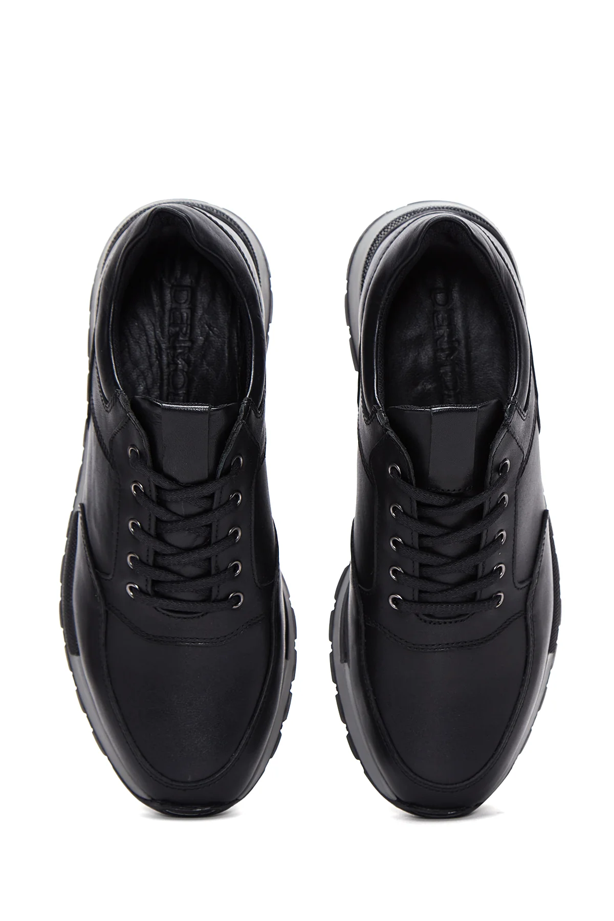 Erkek Siyah Deri Sneaker - Image 6