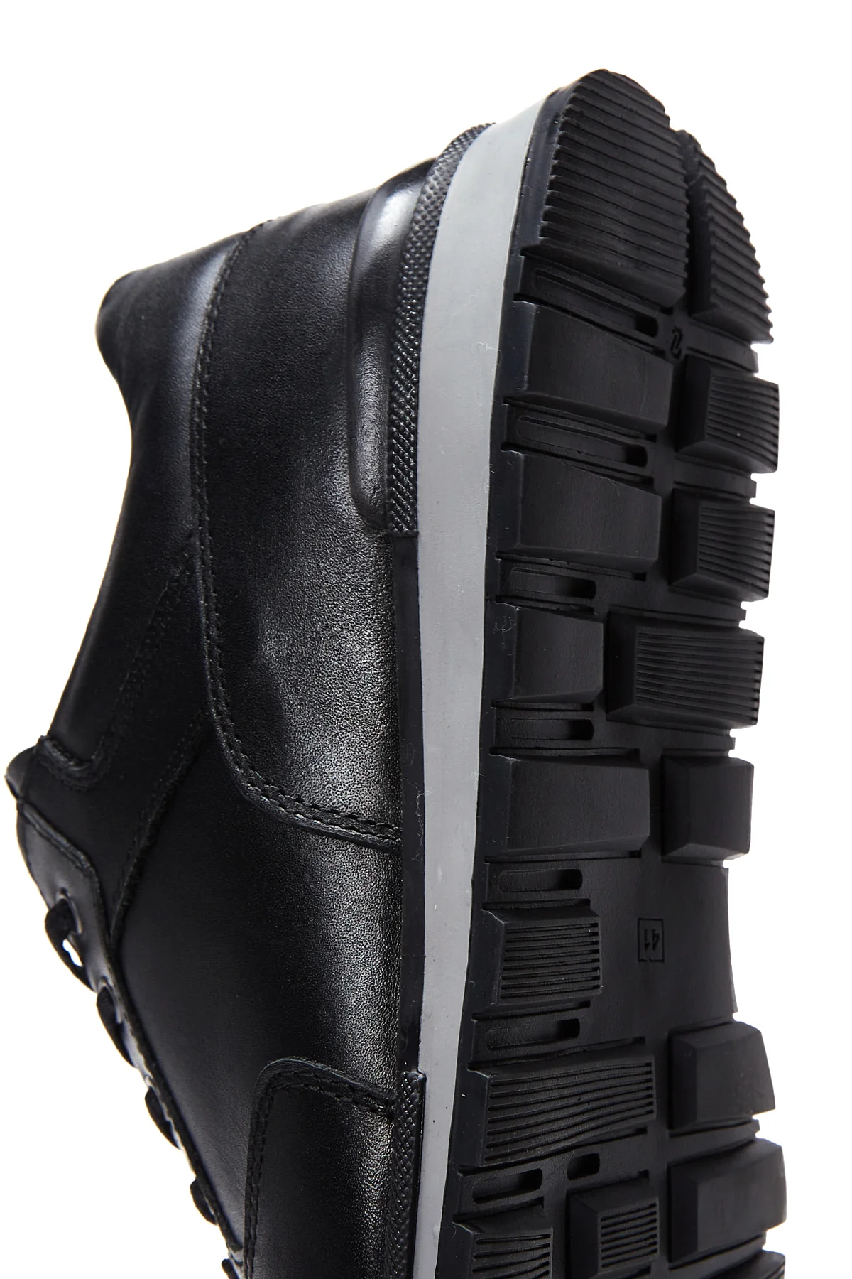 Erkek Siyah Deri Sneaker - Image 8