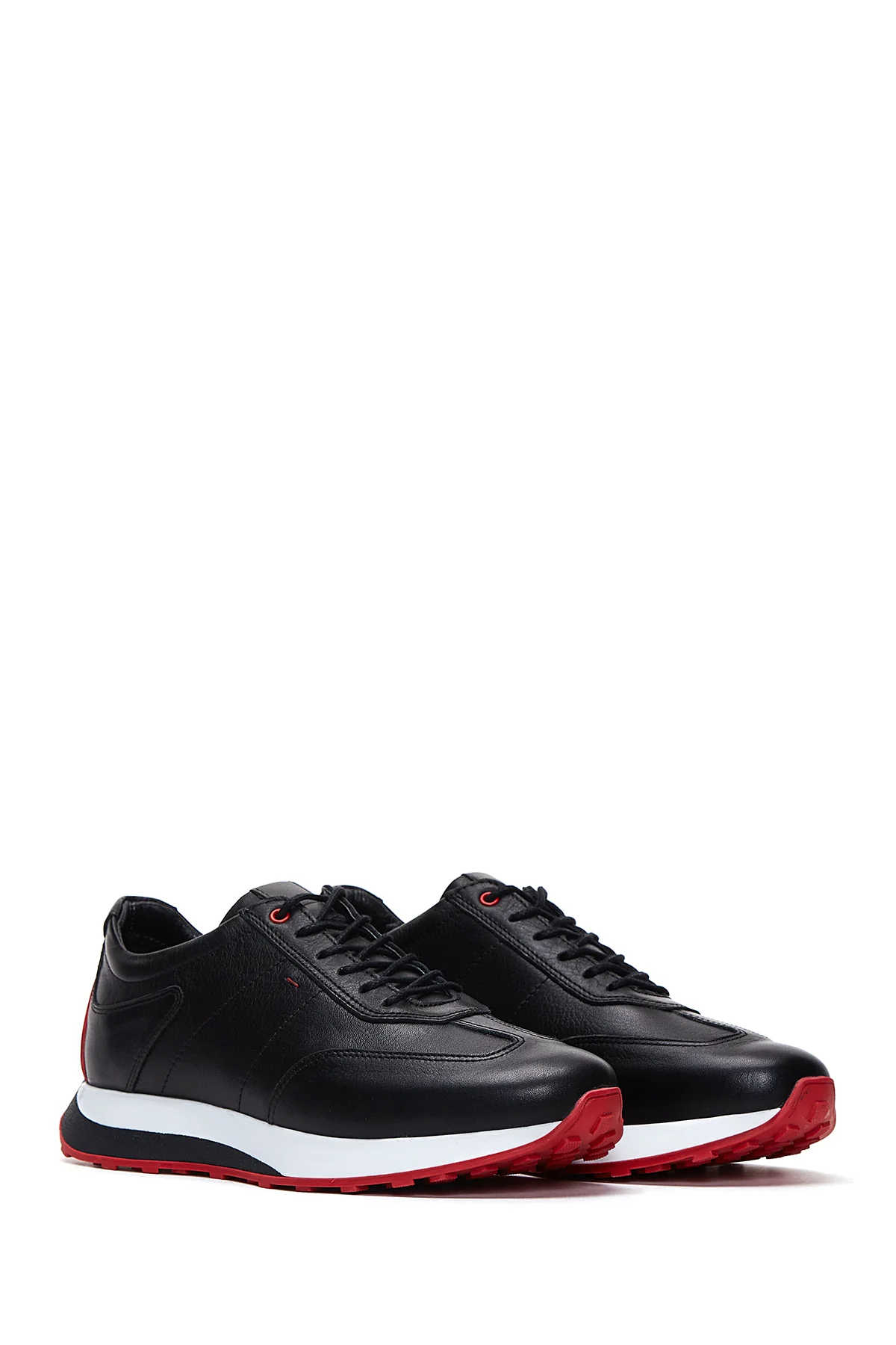 Erkek Siyah Deri Sneaker - Image 3