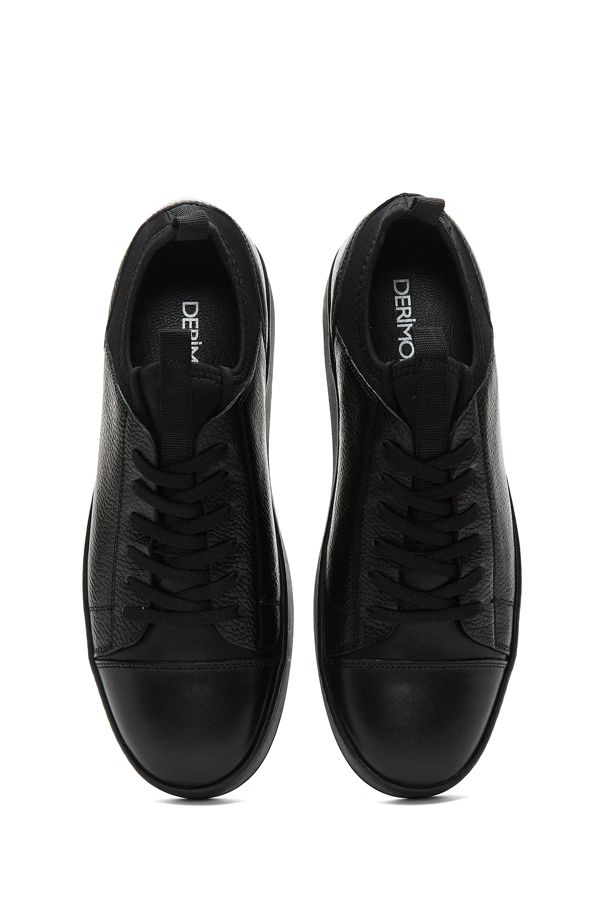 Erkek Siyah Deri Sneaker - Image 7