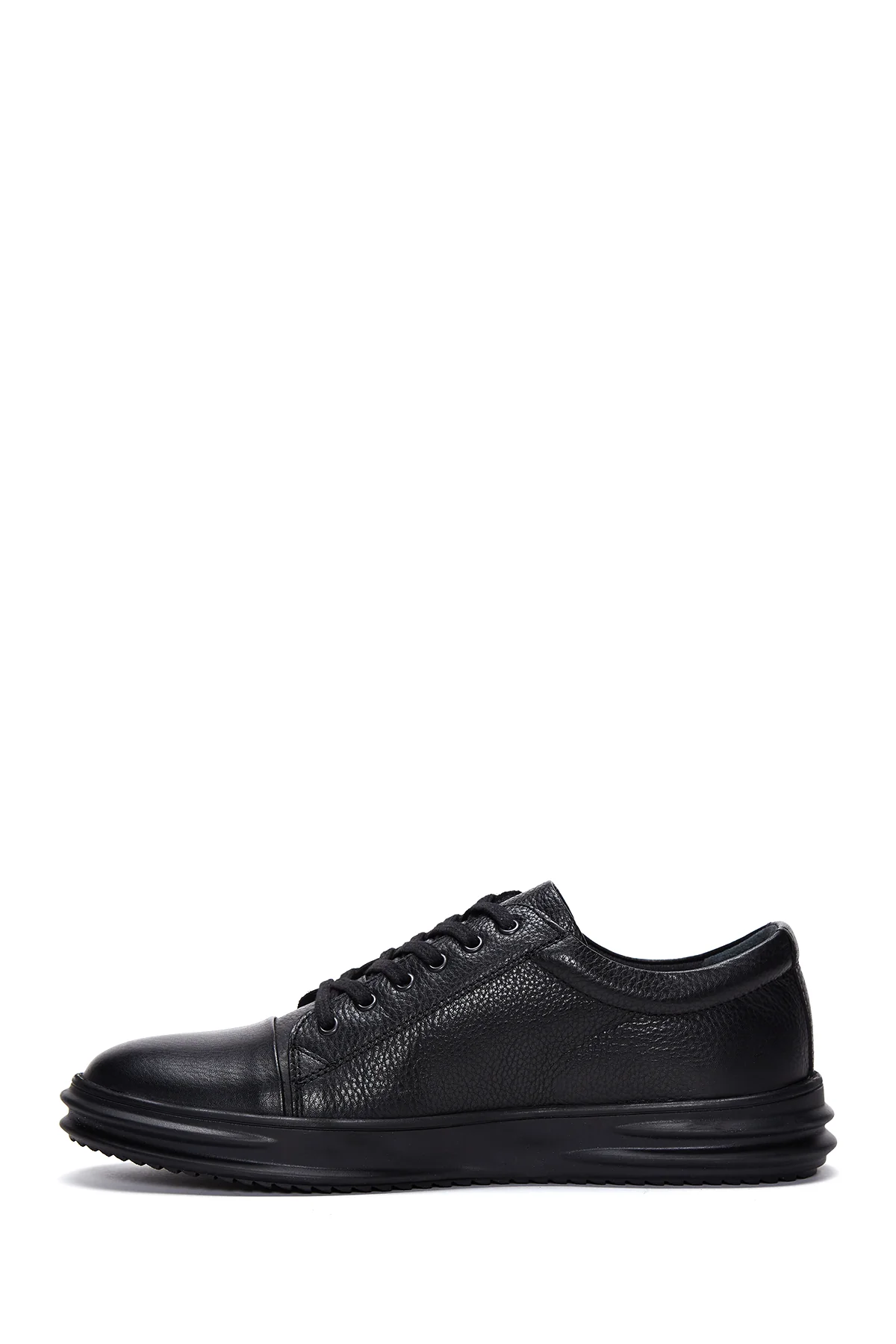 Erkek Siyah Deri Sneaker - Image 2