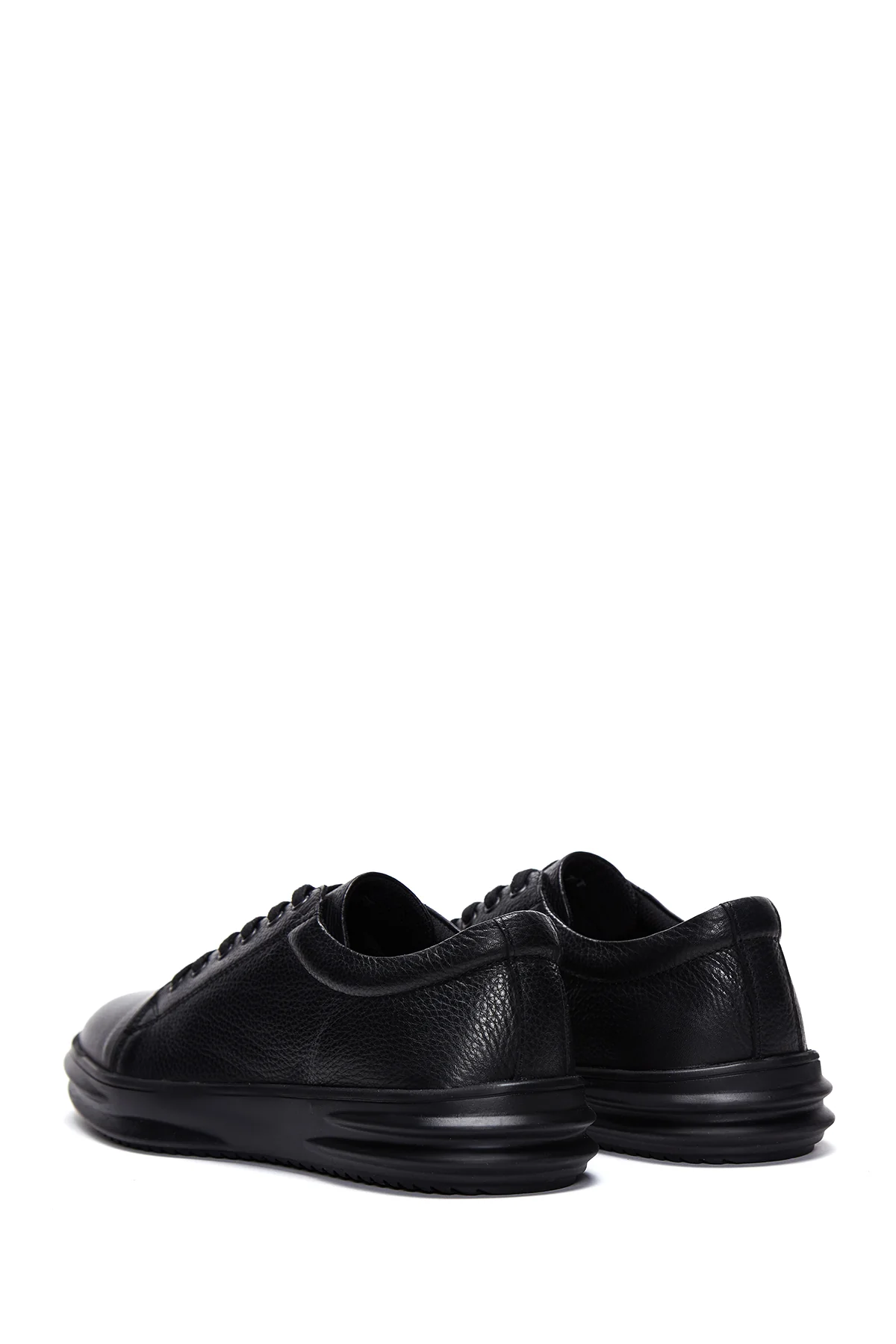 Erkek Siyah Deri Sneaker - Image 5