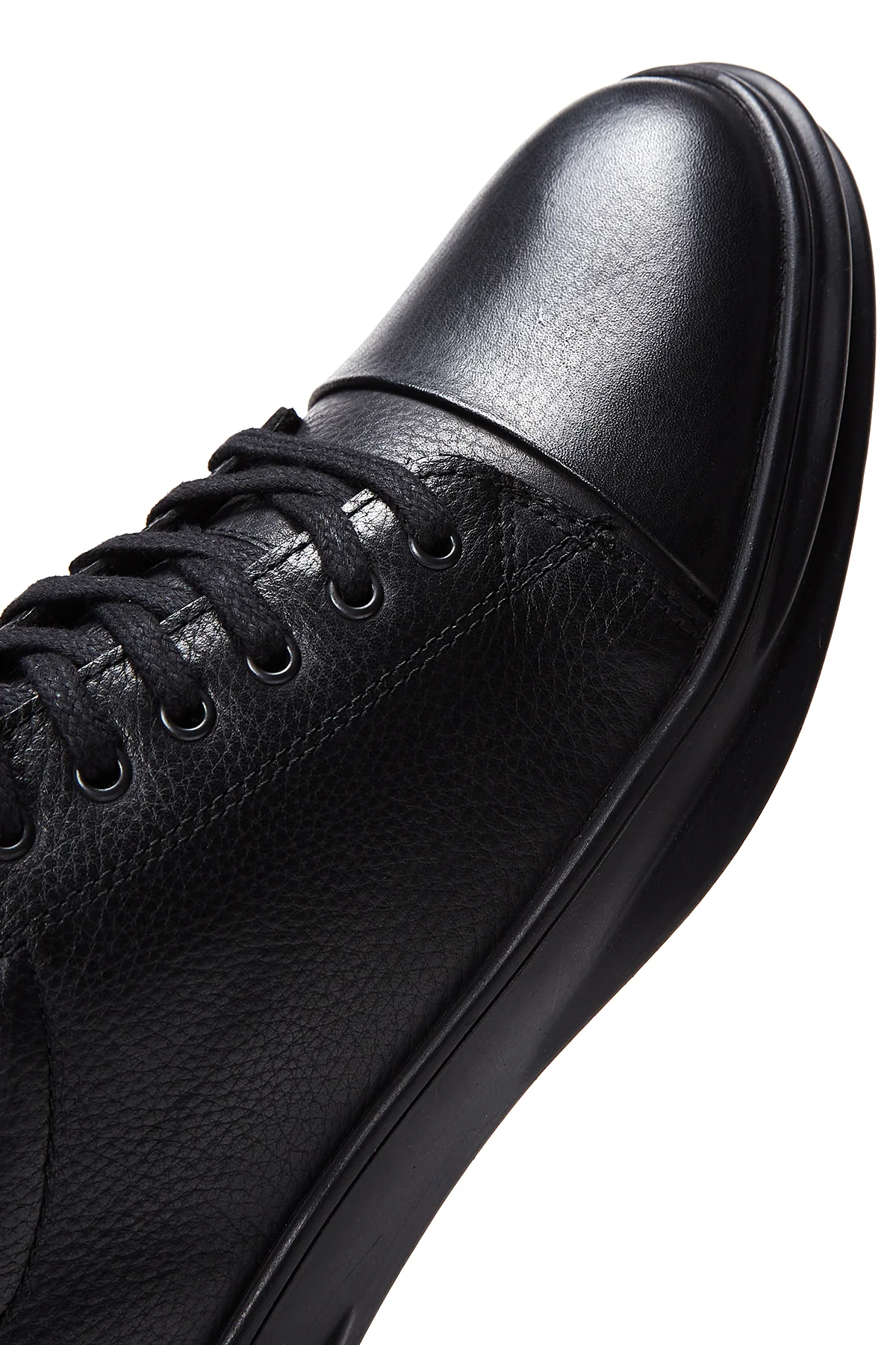 Erkek Siyah Deri Sneaker - Image 7