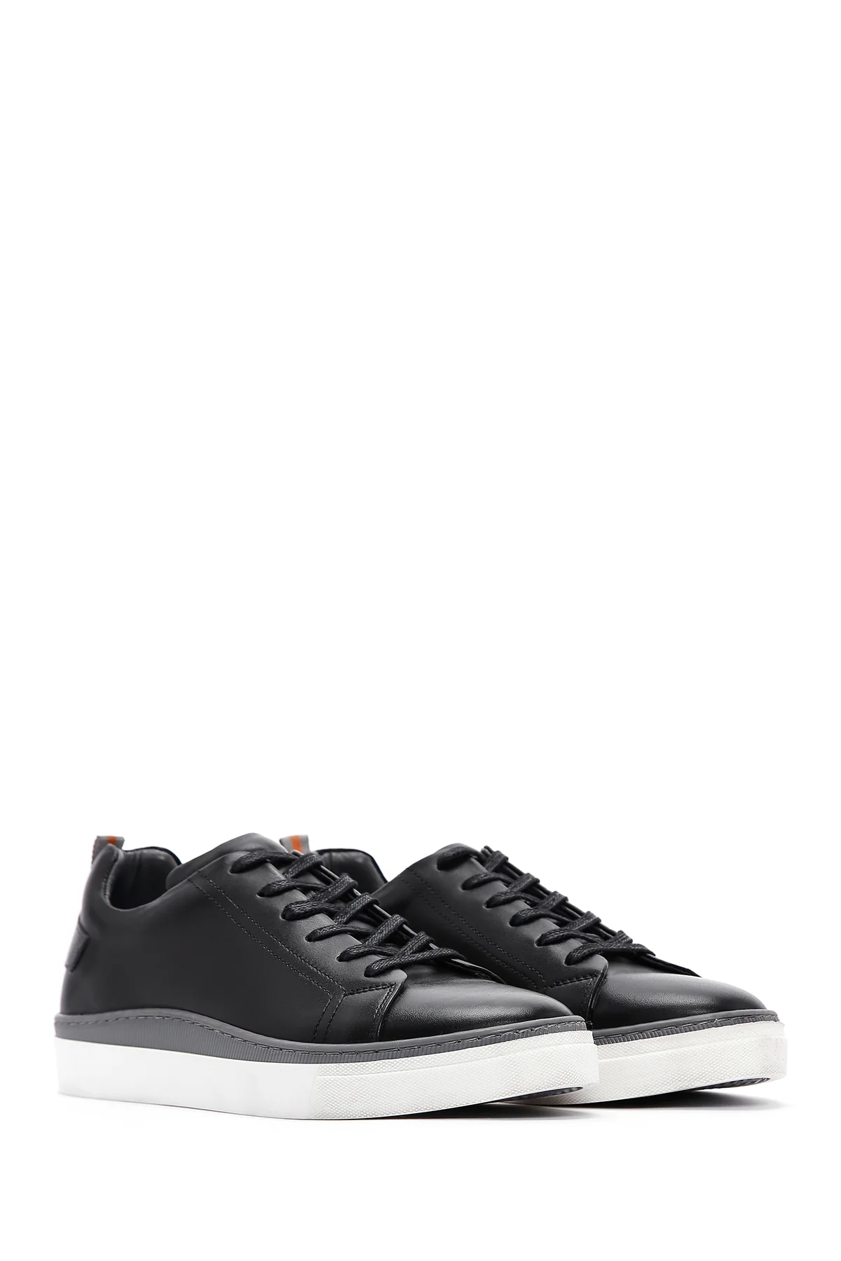 Erkek Siyah Deri Sneaker - Image 3