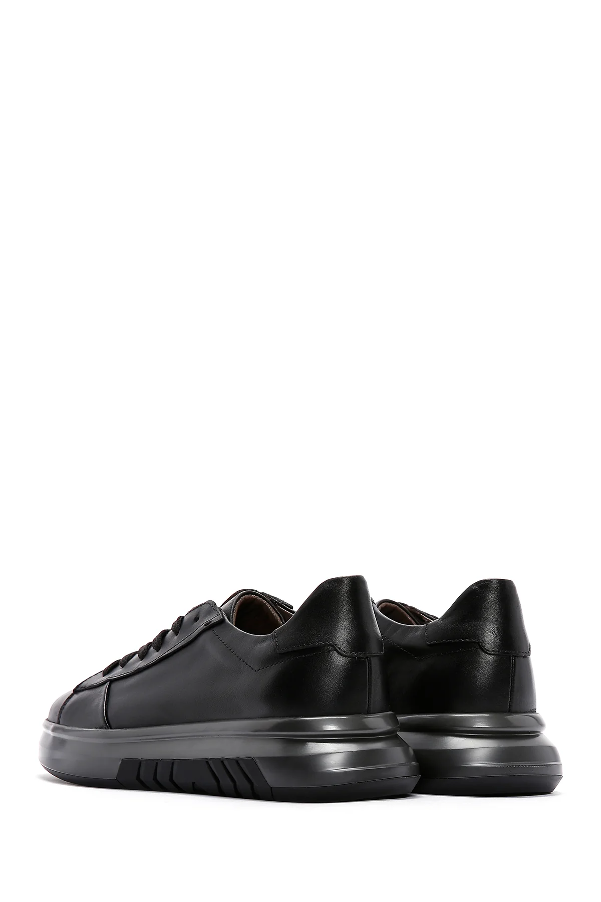 Erkek Siyah Deri Sneaker - Image 5