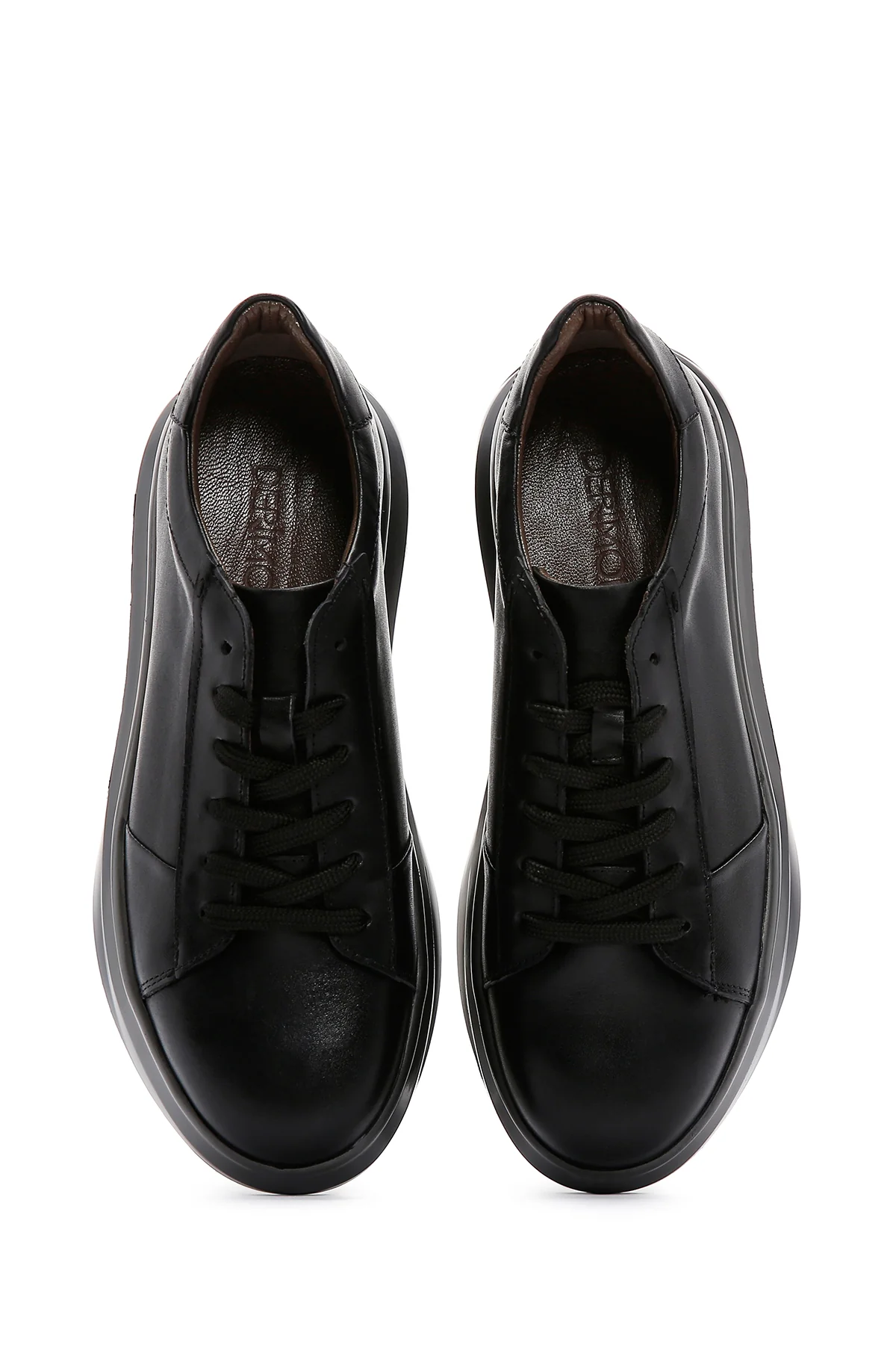 Erkek Siyah Deri Sneaker - Image 6