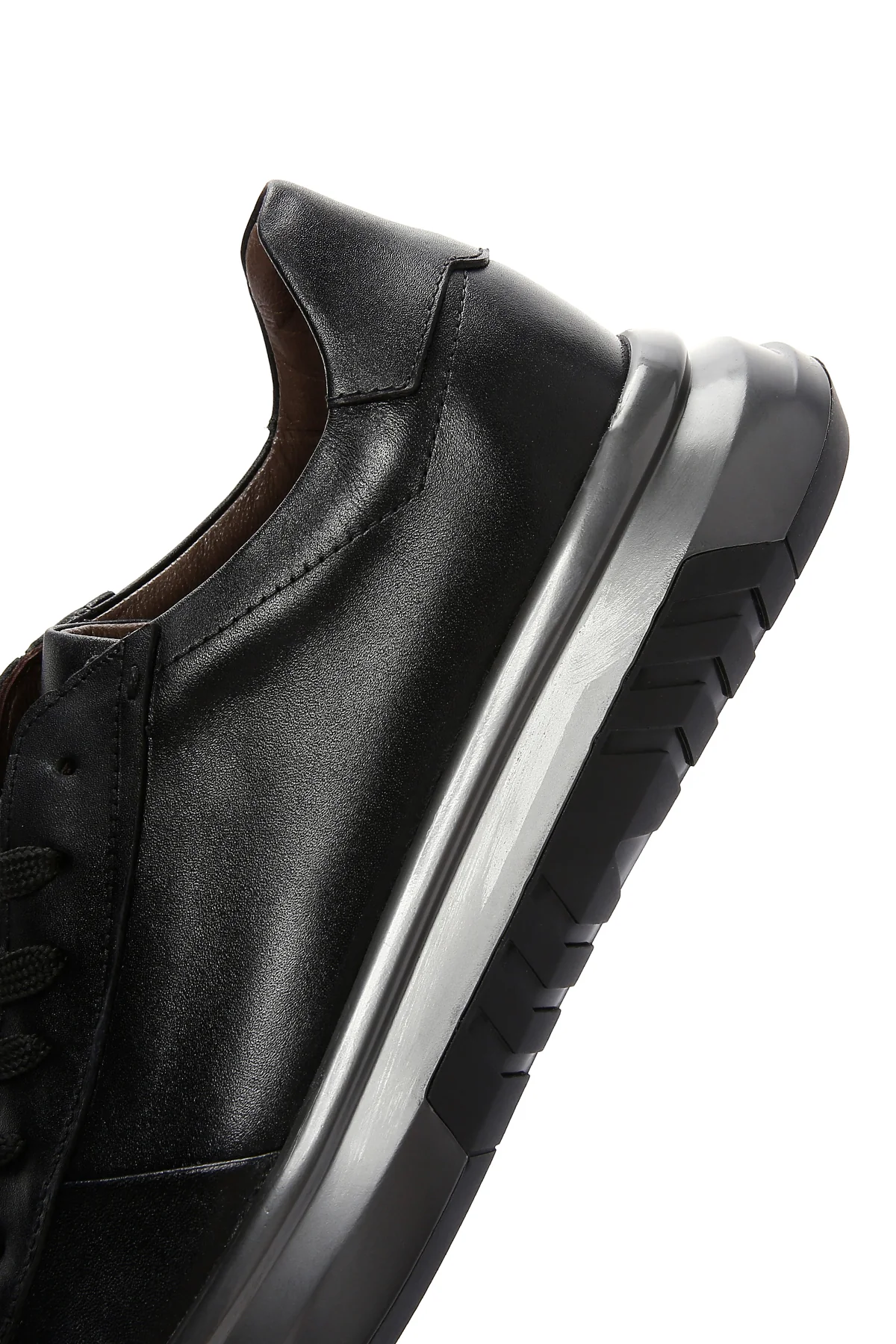 Erkek Siyah Deri Sneaker - Image 7
