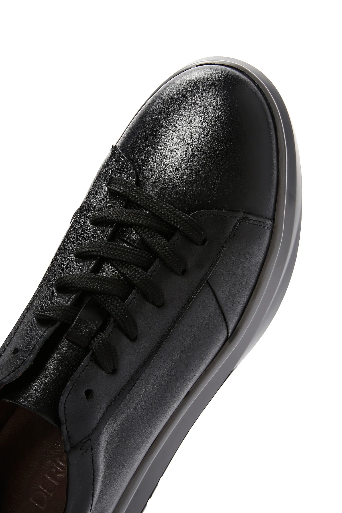 Erkek Siyah Deri Sneaker - Image 9