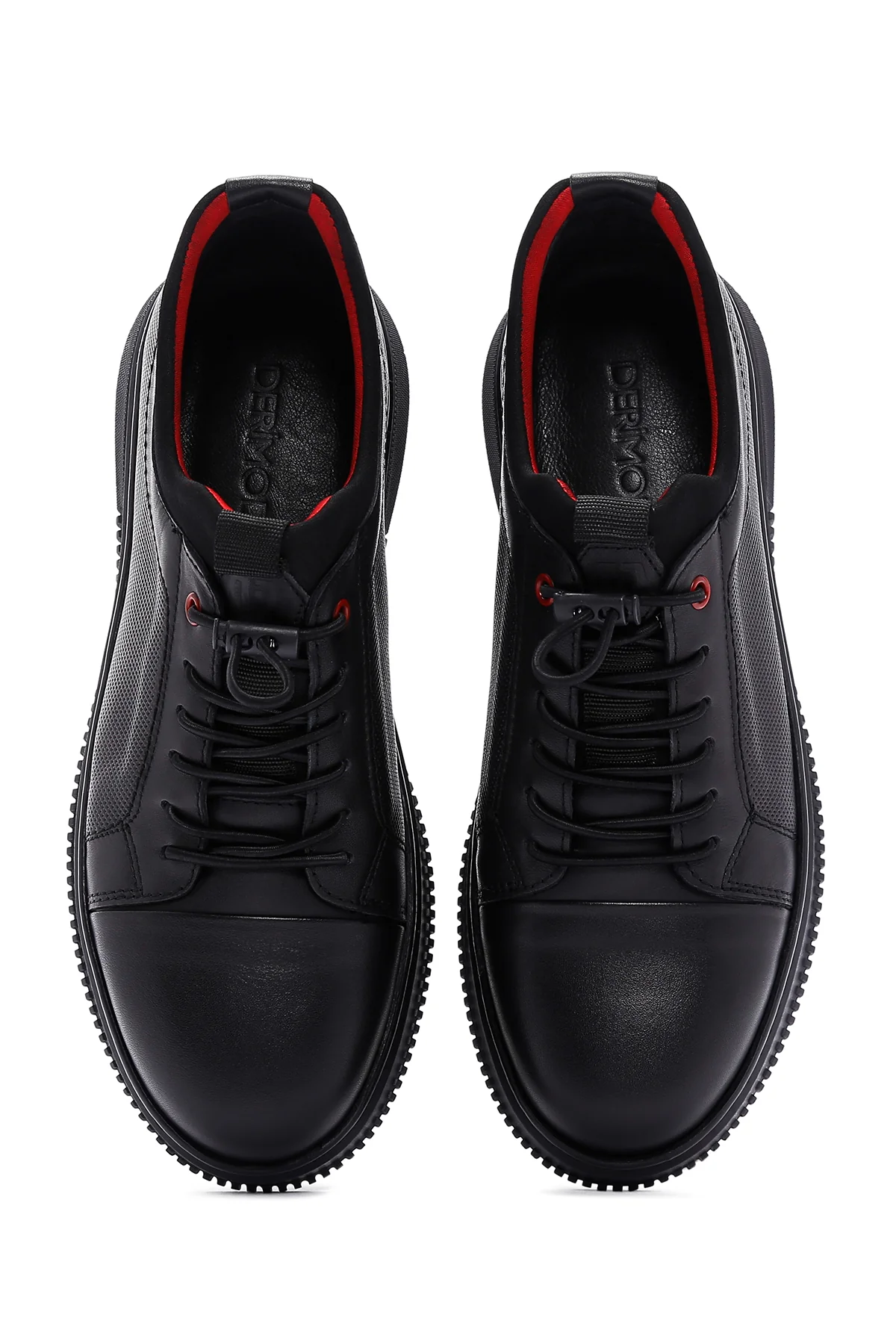 Erkek Siyah Deri Sneaker - Image 6