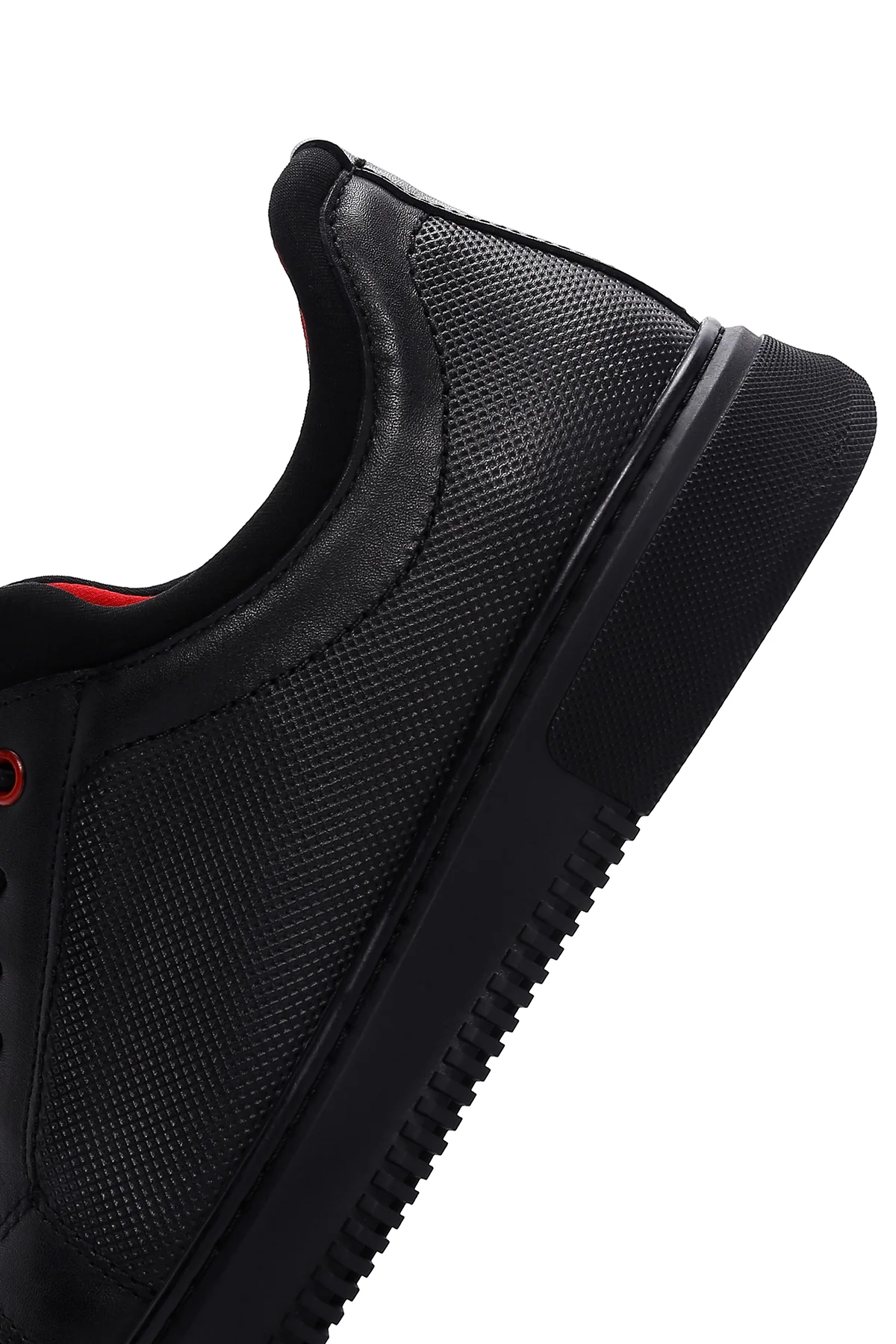 Erkek Siyah Deri Sneaker - Image 7