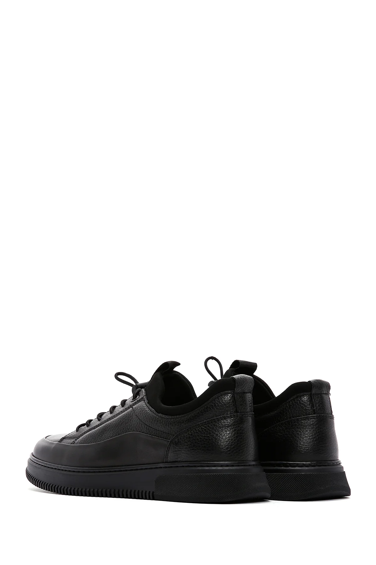 Erkek Siyah Deri Sneaker - Image 5