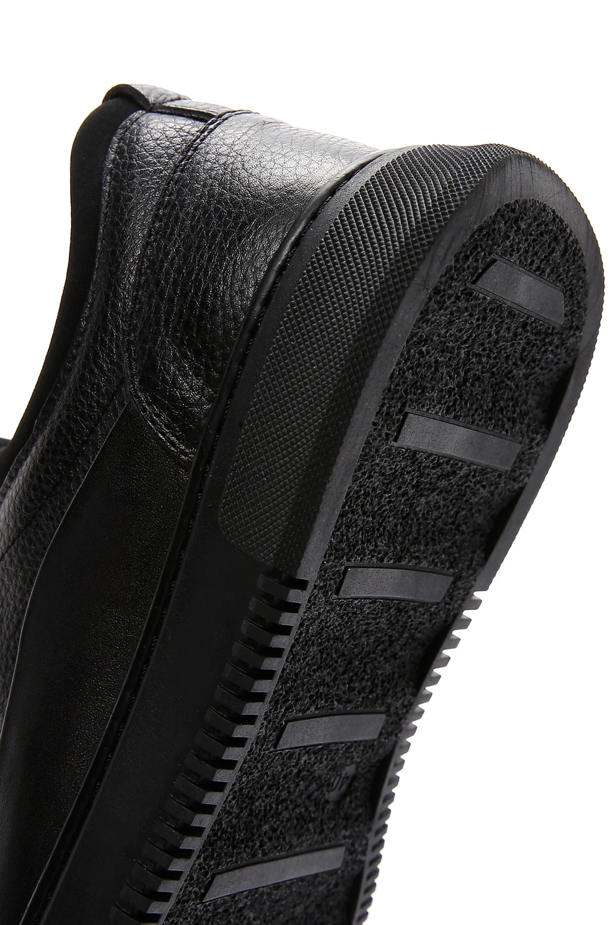 Erkek Siyah Deri Sneaker - Image 8